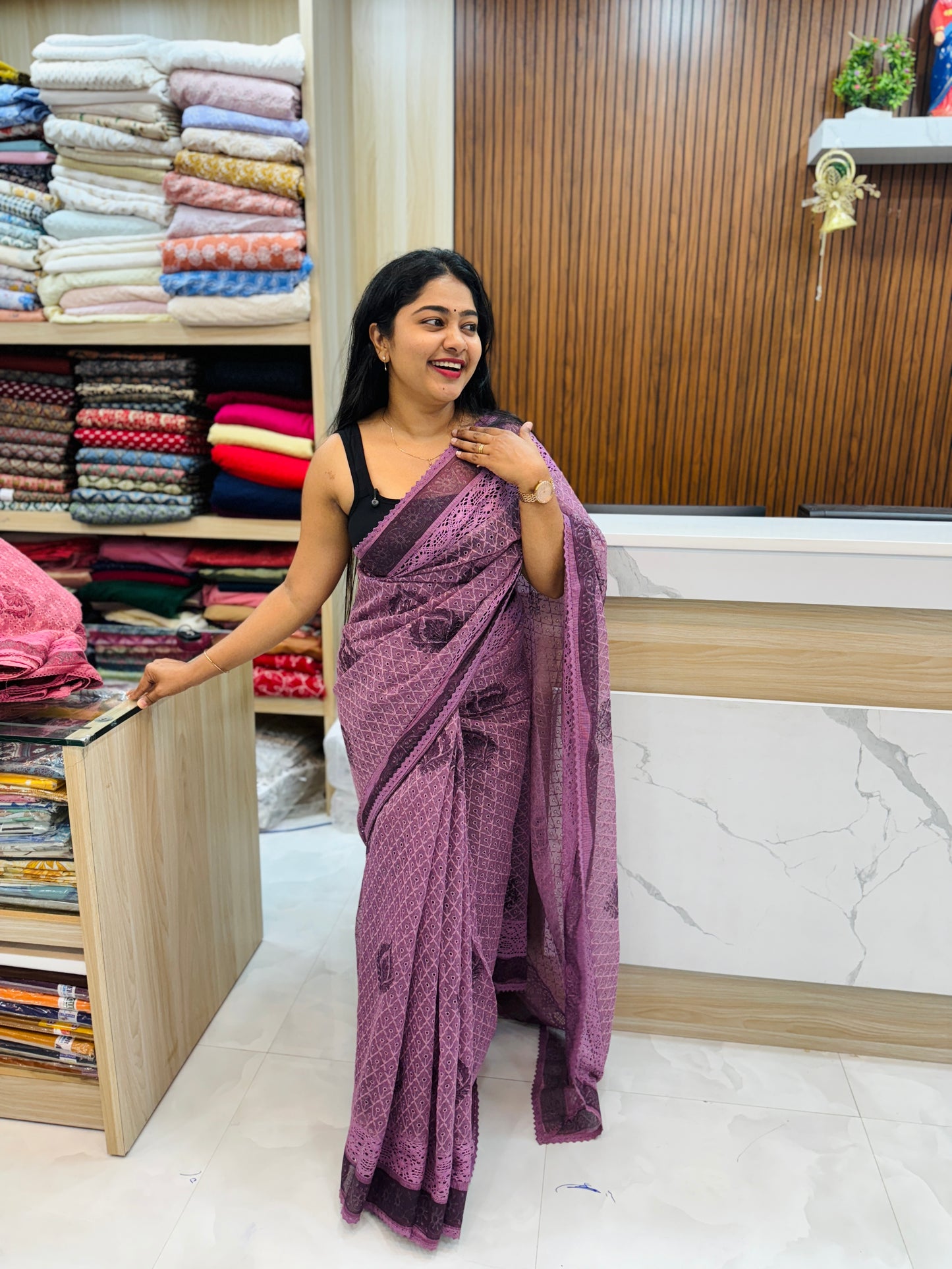 Premium Net Cota Saree - A1358