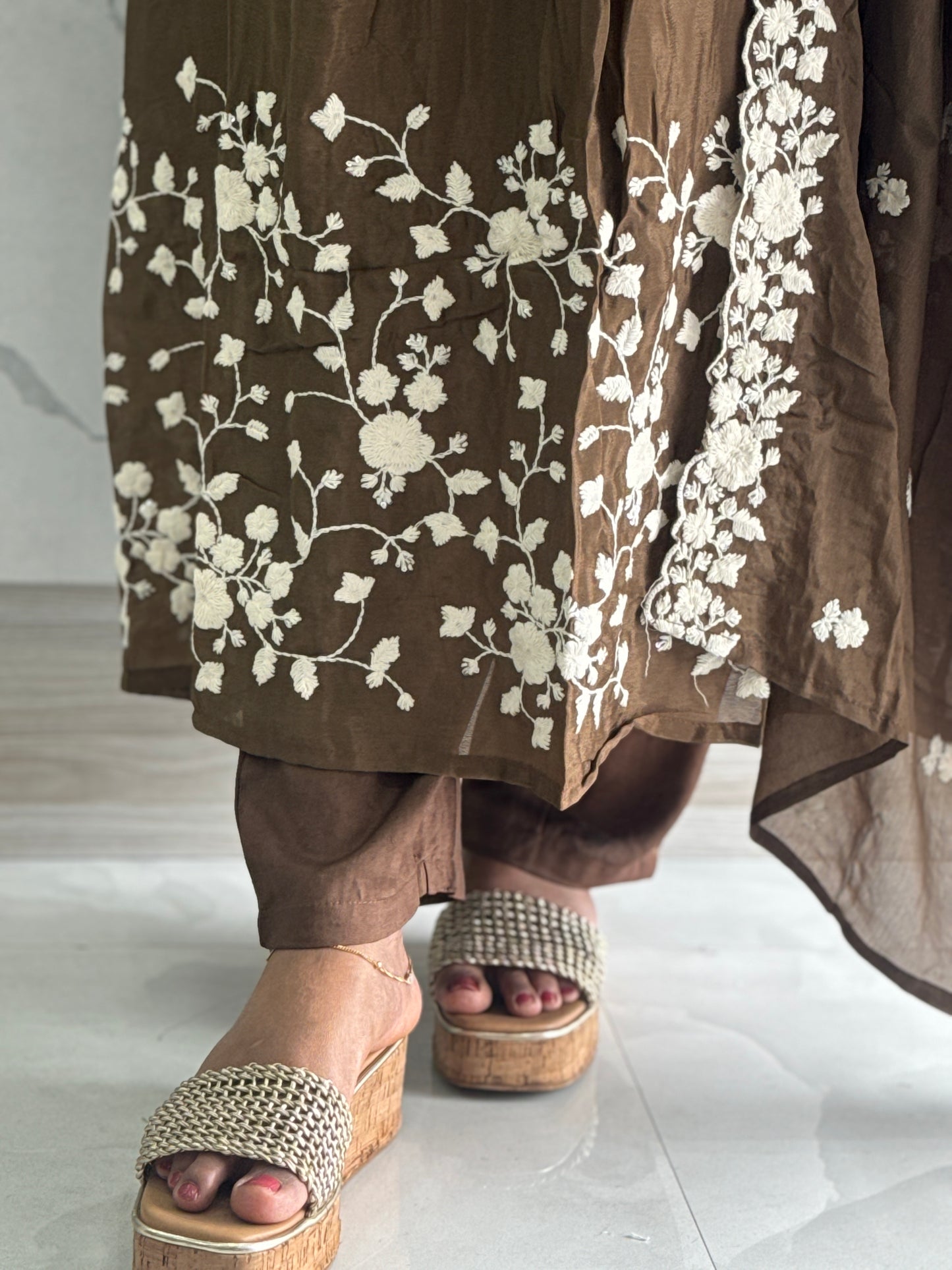Elegant Silk Chikankari Salwar Set ✨A1972