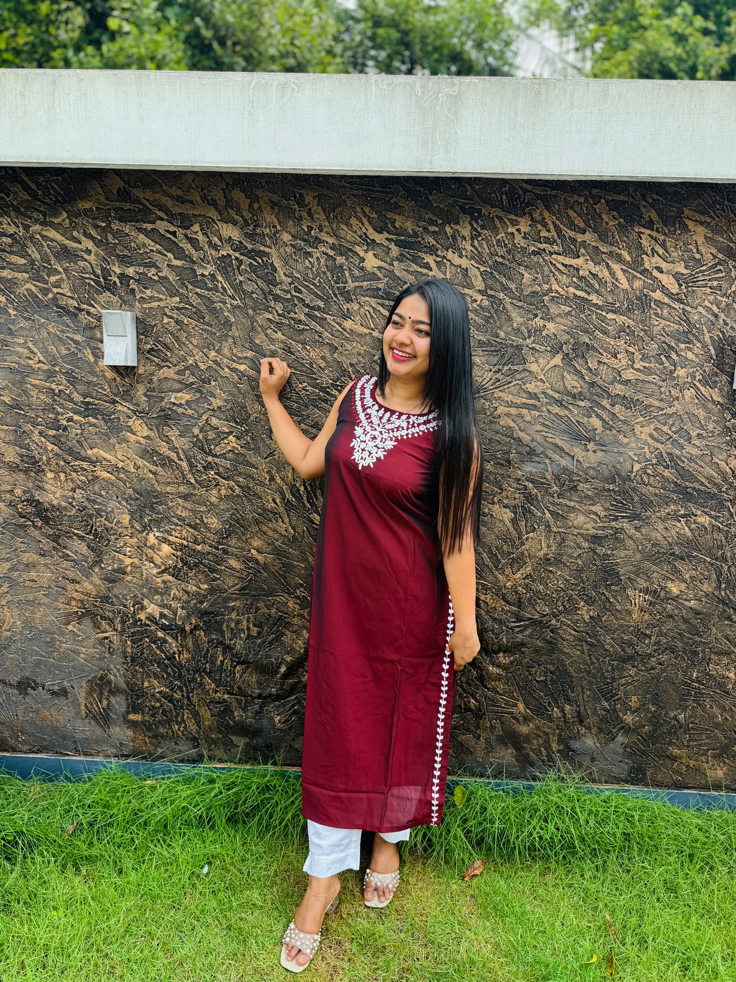 Elegant Silk Kurti β Maroon & Blue Combo β¨ A perfect pick for both daily wear and special occasions- A1432