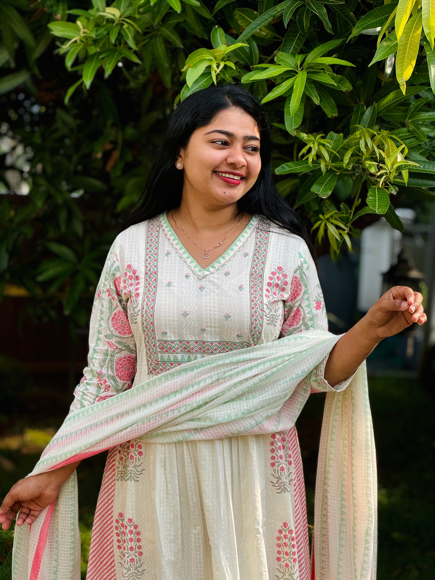 Elegant Handblock Printed Cotton Kurta - A1376