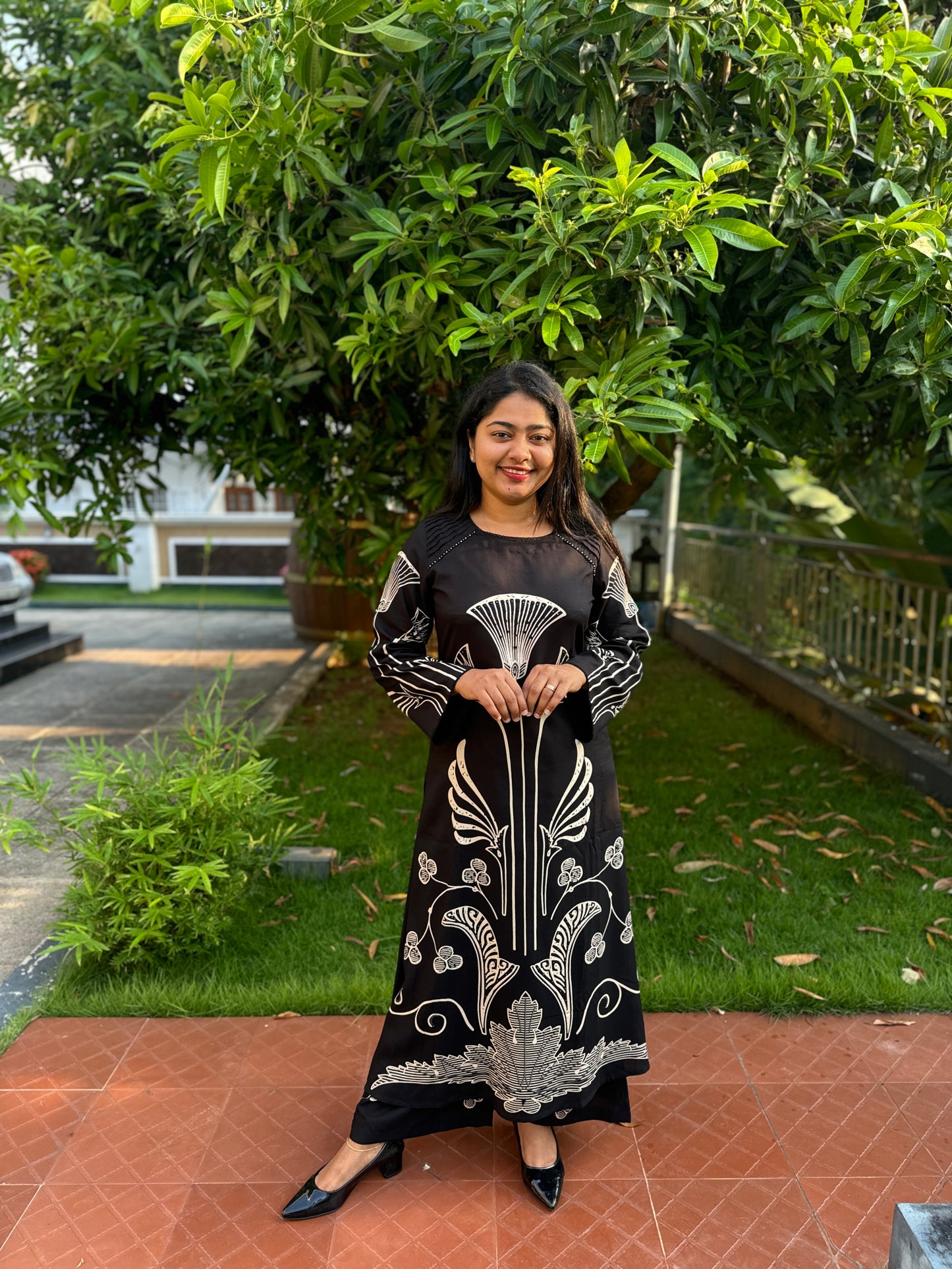 Black Cotton 2 piece Co-ord Set-A1321