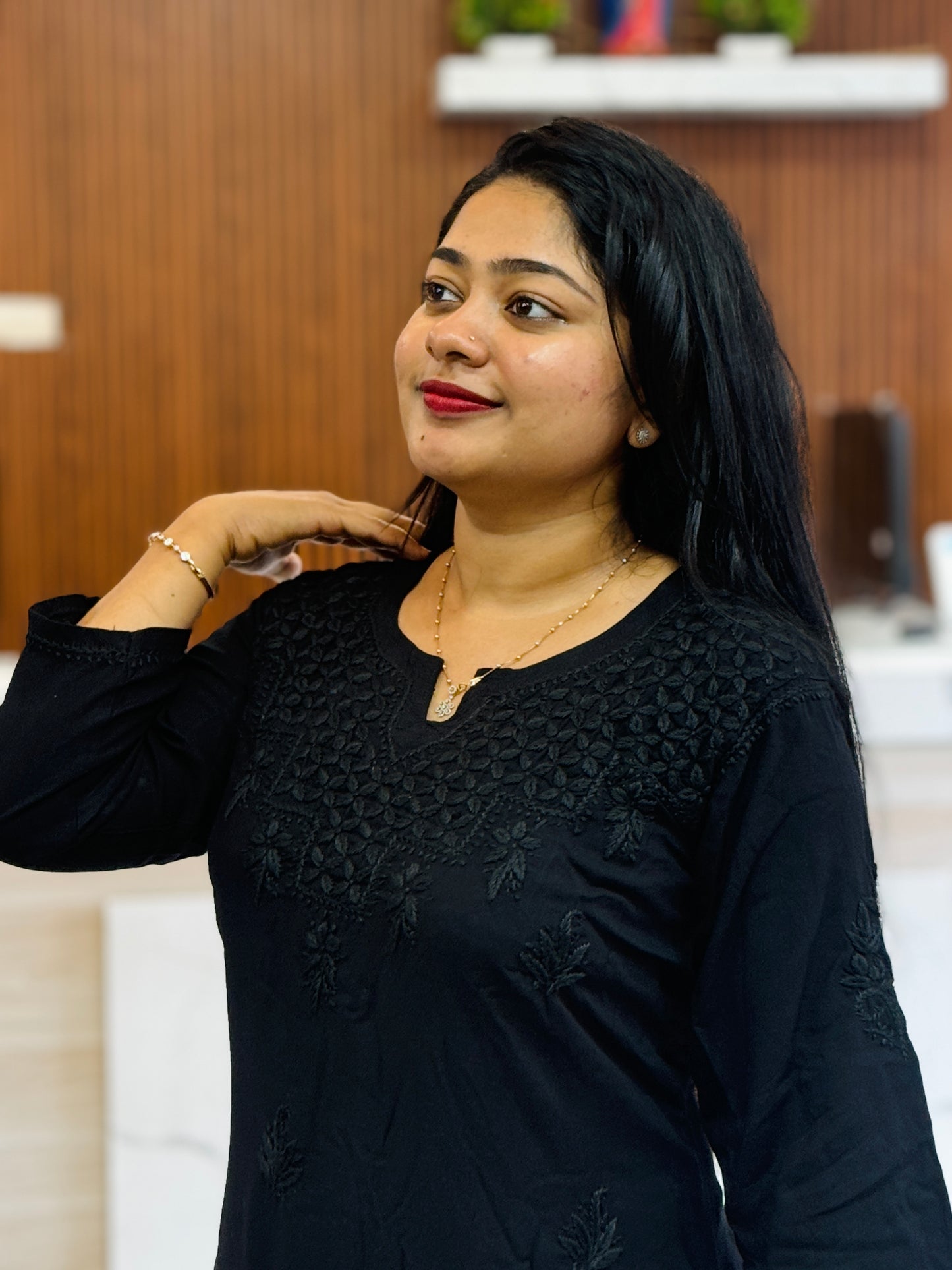 Elegant & Classy Black Chikankari Cord set A1694
