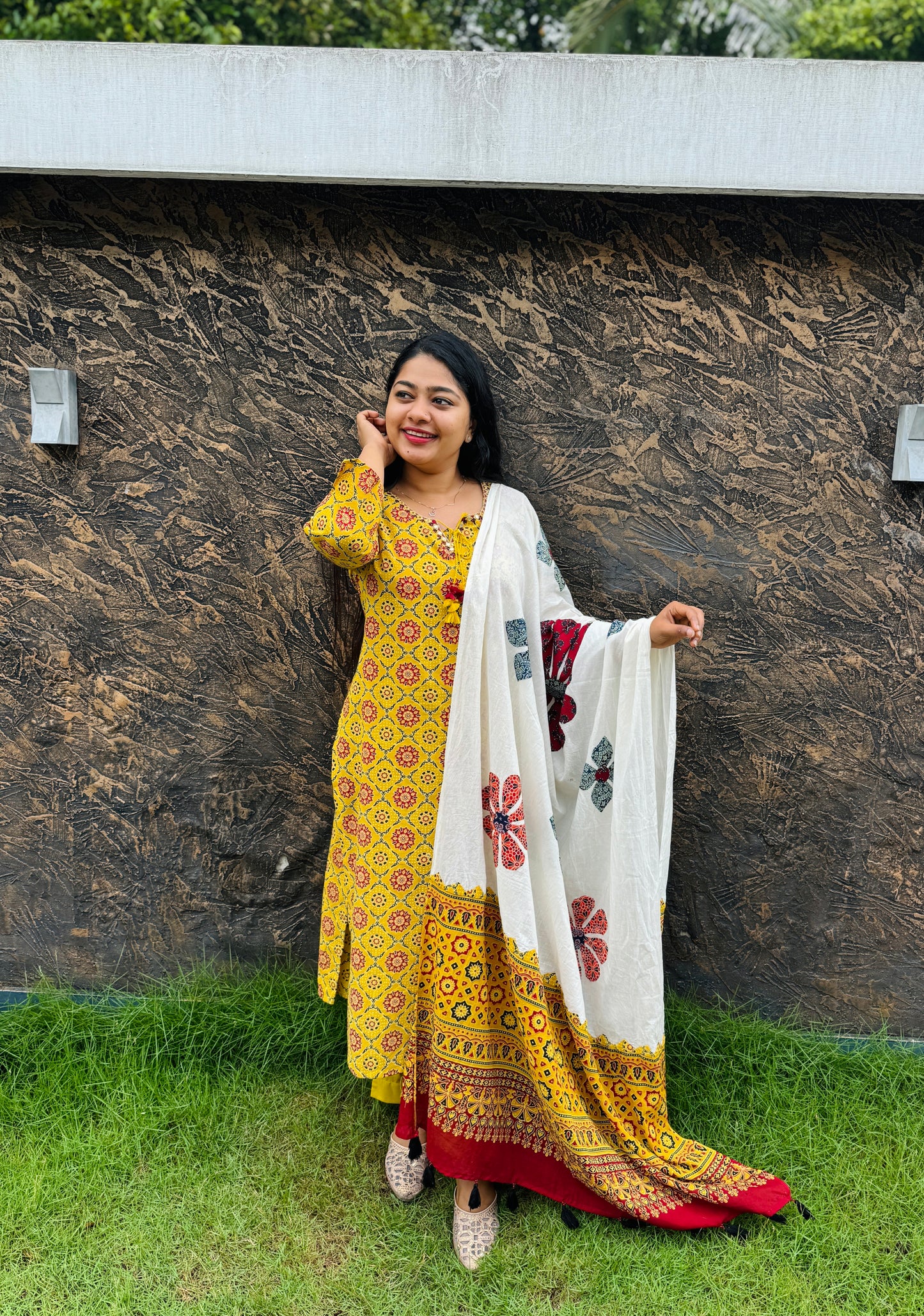 Yellow 3-Piece Set with Beautiful Printed Dupatta š¼ - A1419