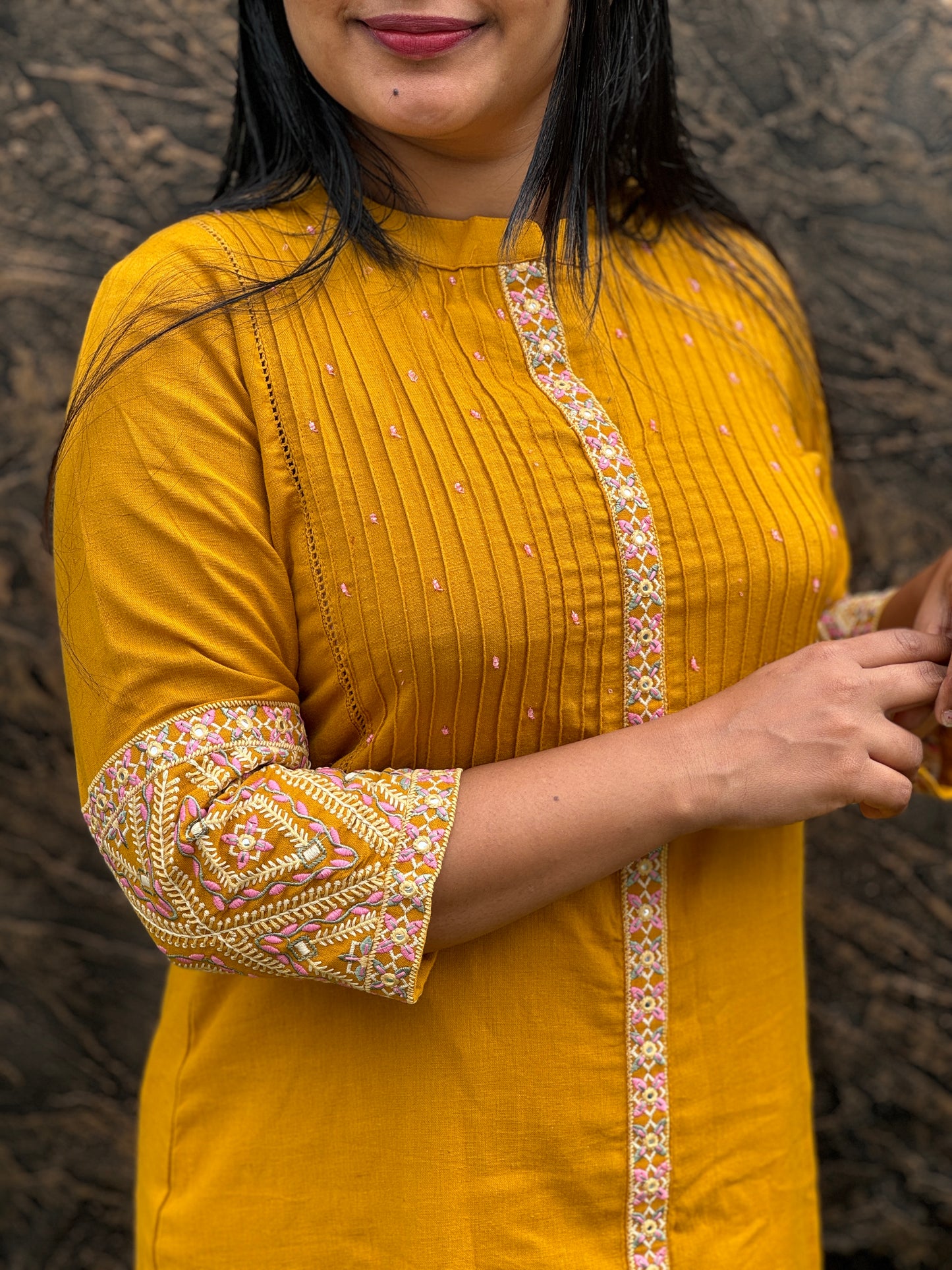 yellow cord set, perfect for both daily wear and function wear. Available in sizes M to 3XL -A1447
