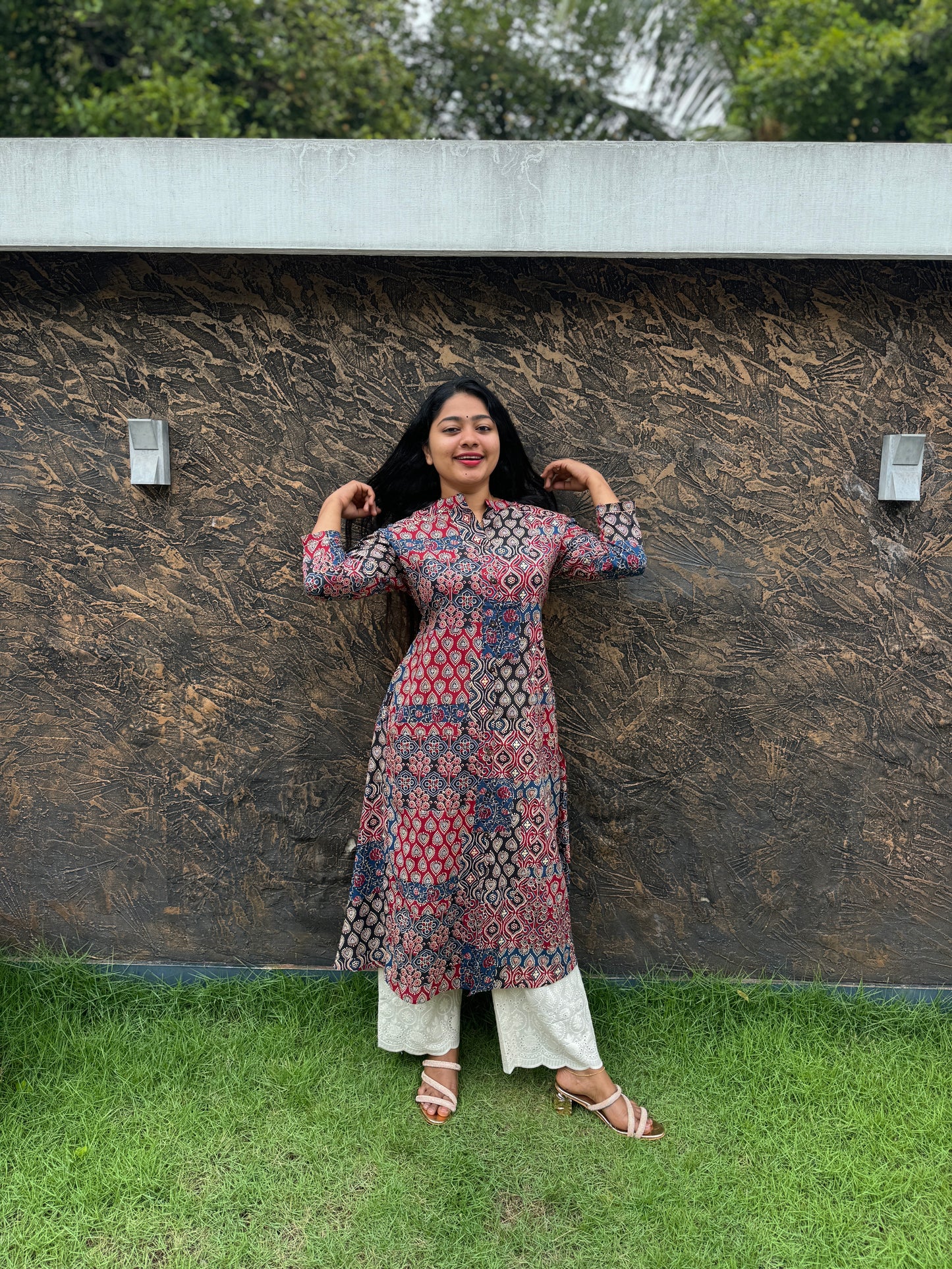 Pure Cotton Ajrak Top Sibley plazzo bottom -A1338