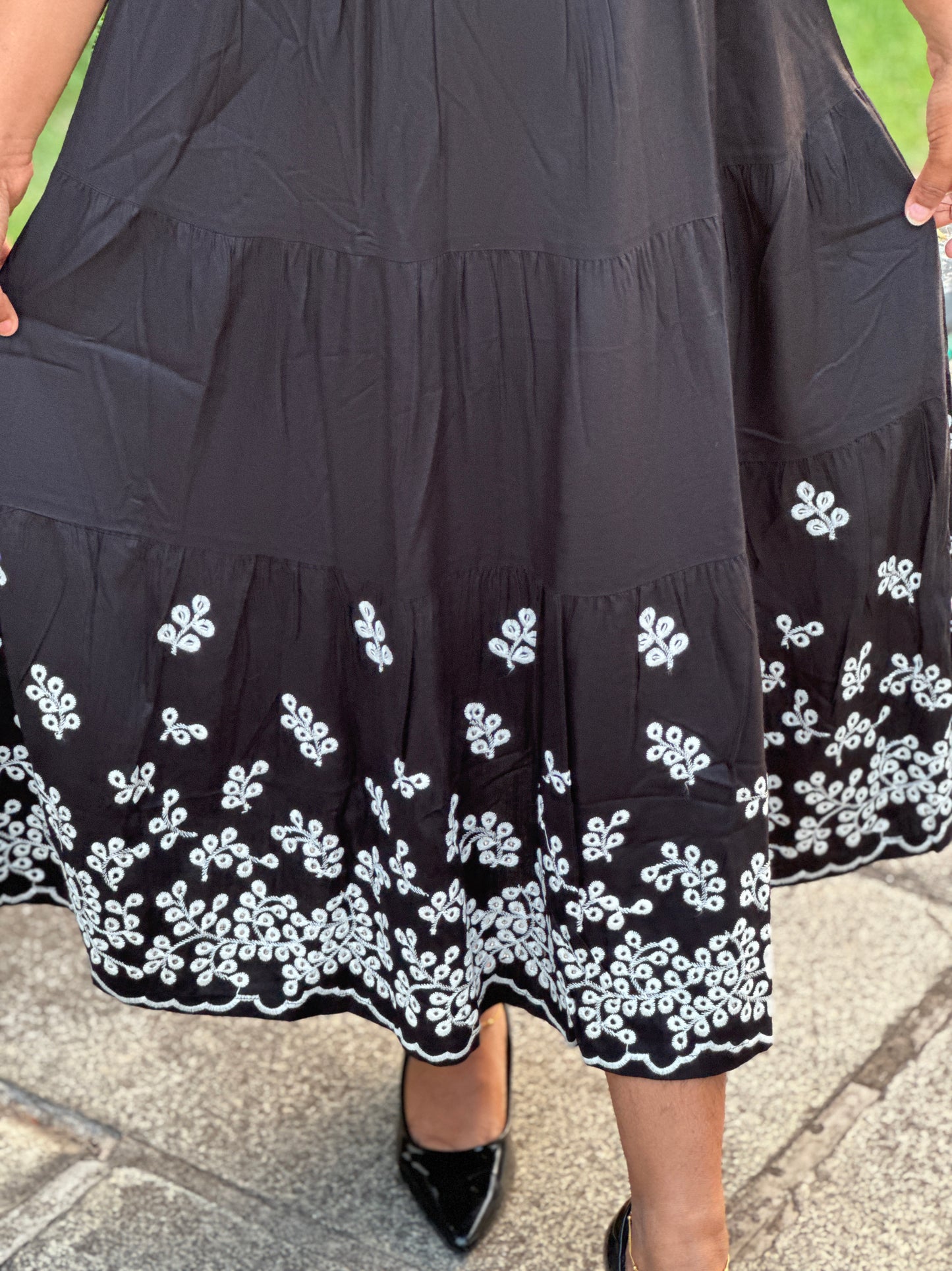 Premium Cotton Frock with intricate thread work-A1317
