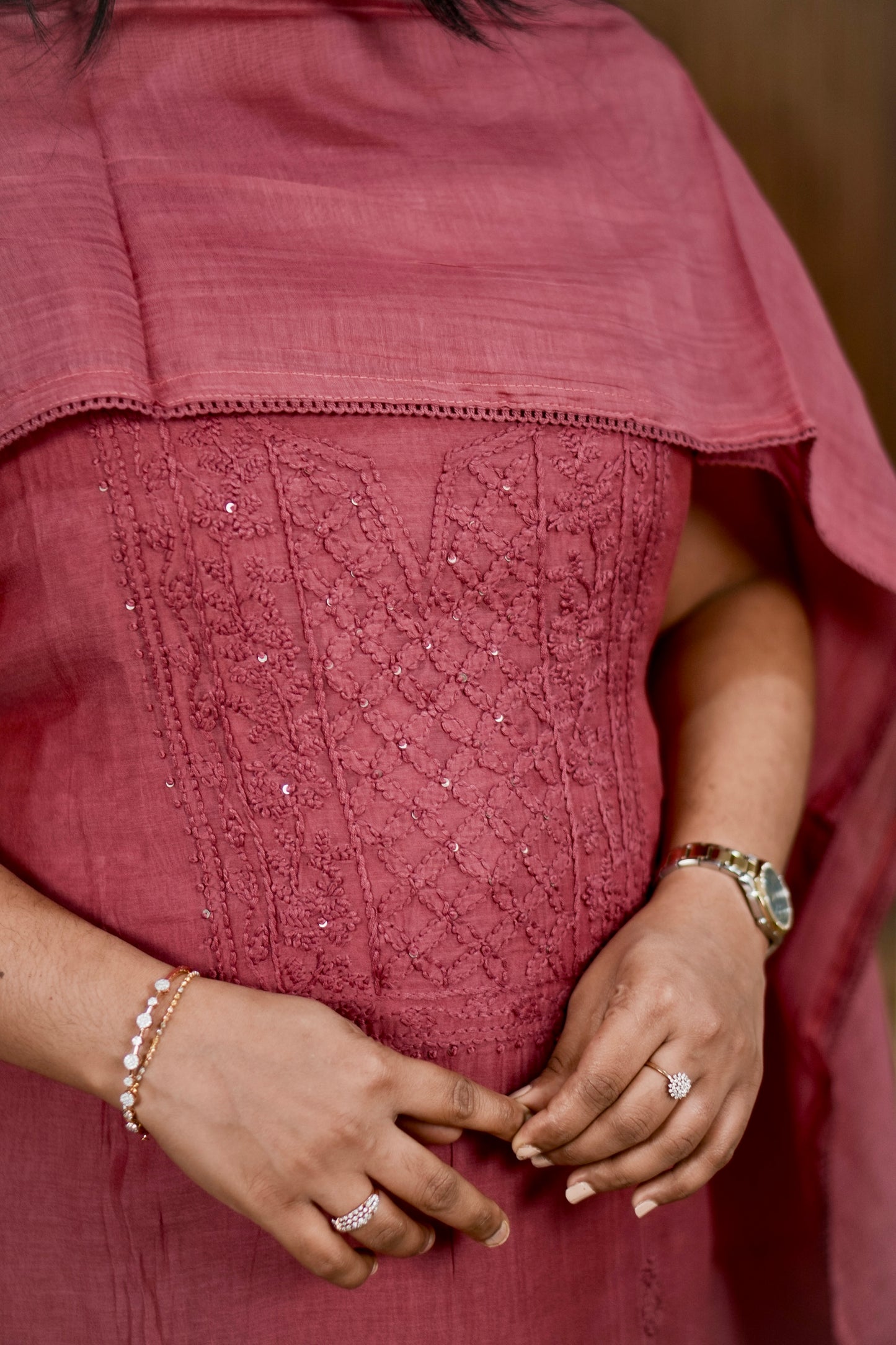 Premium Mul Chanderi Lucknow Chikankari ✨A1997