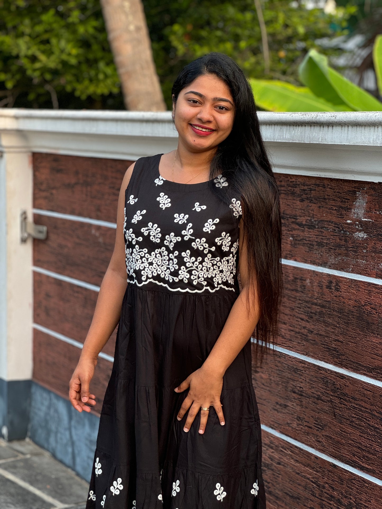 Premium Cotton Frock with intricate thread work-A1317
