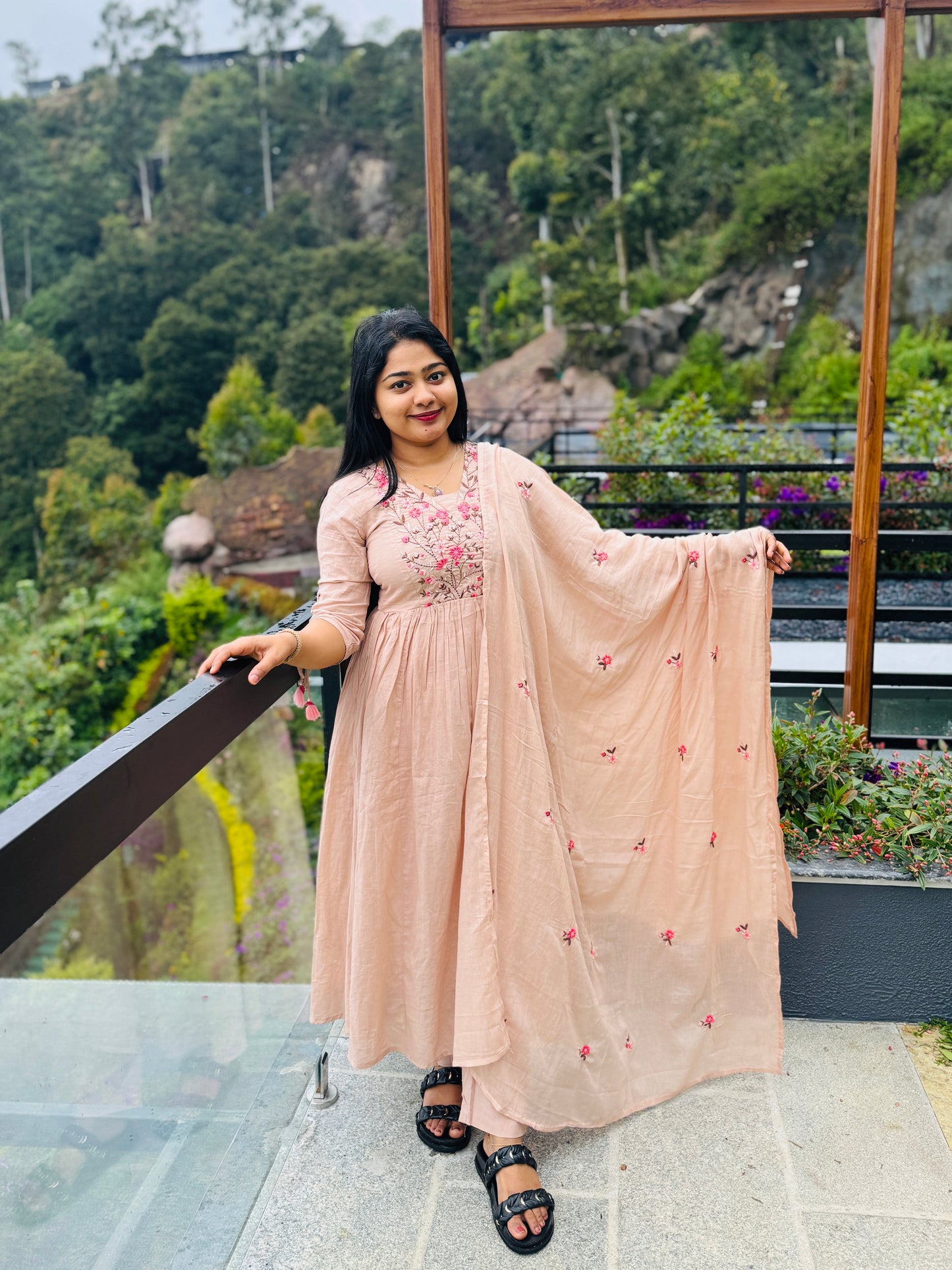 Peach Three Piece set A- 1566