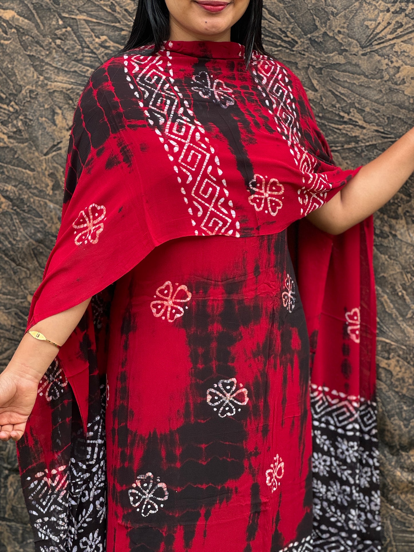 Batik Print | Georgette Fabric | Unstitched Churidar Material- A1460