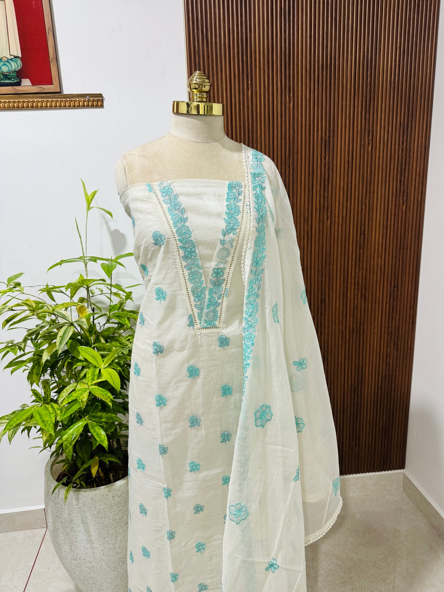 Pure Mul Chanderi Unstitched Salwar Material ✨A2011