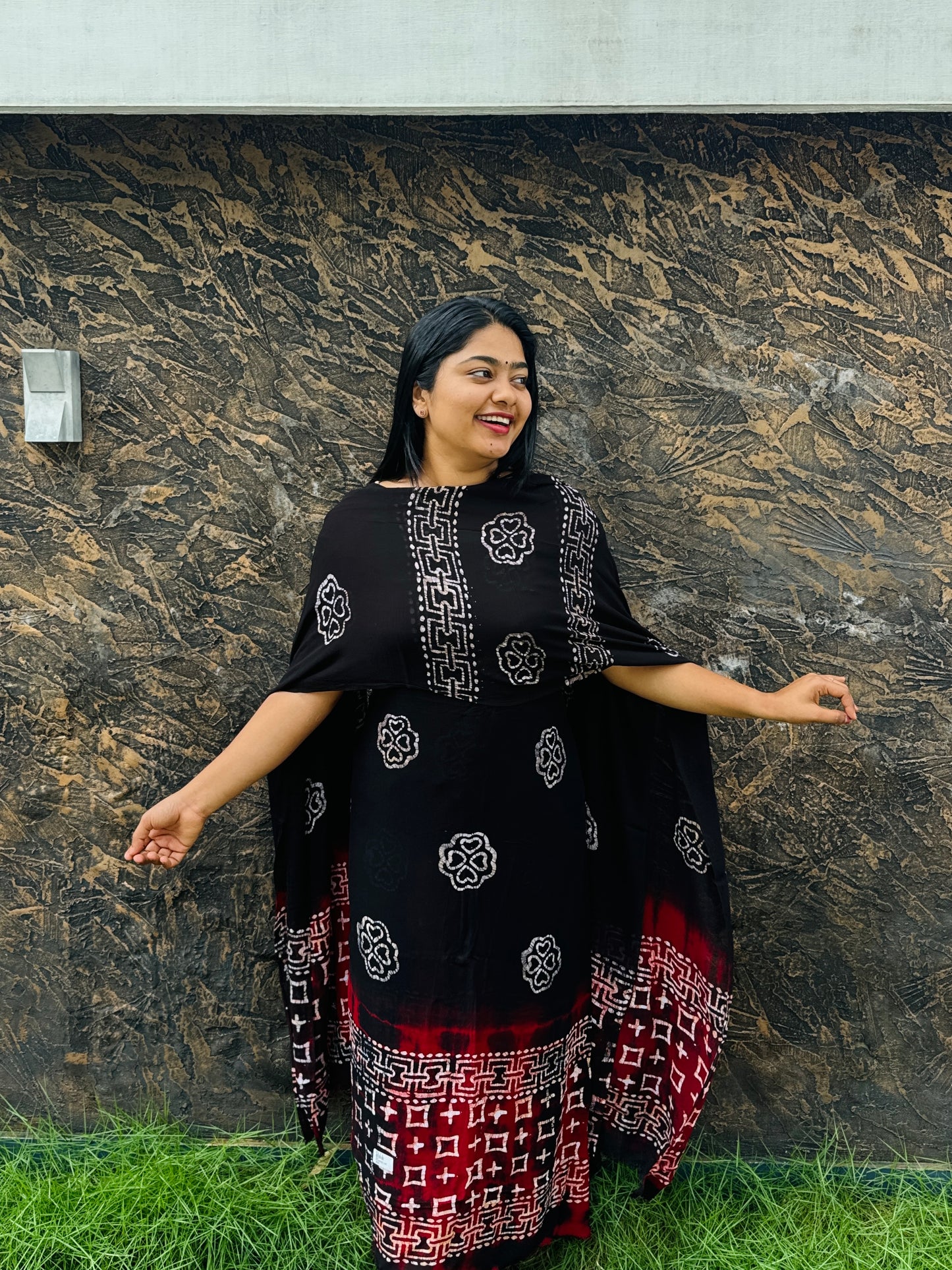 Georgette Batik Print Unstitched Churidar Material - A1481