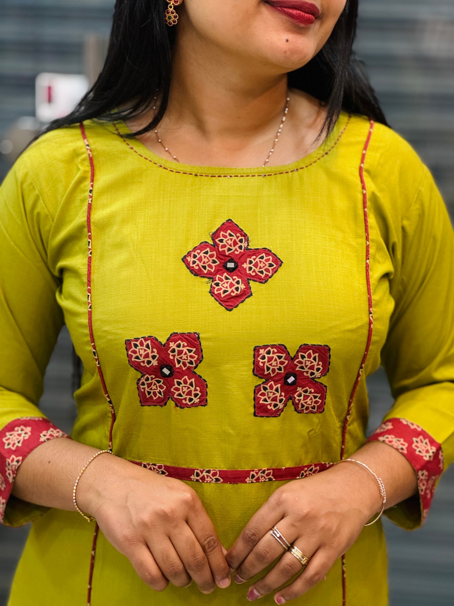 Lime Green Ajrak Cordset