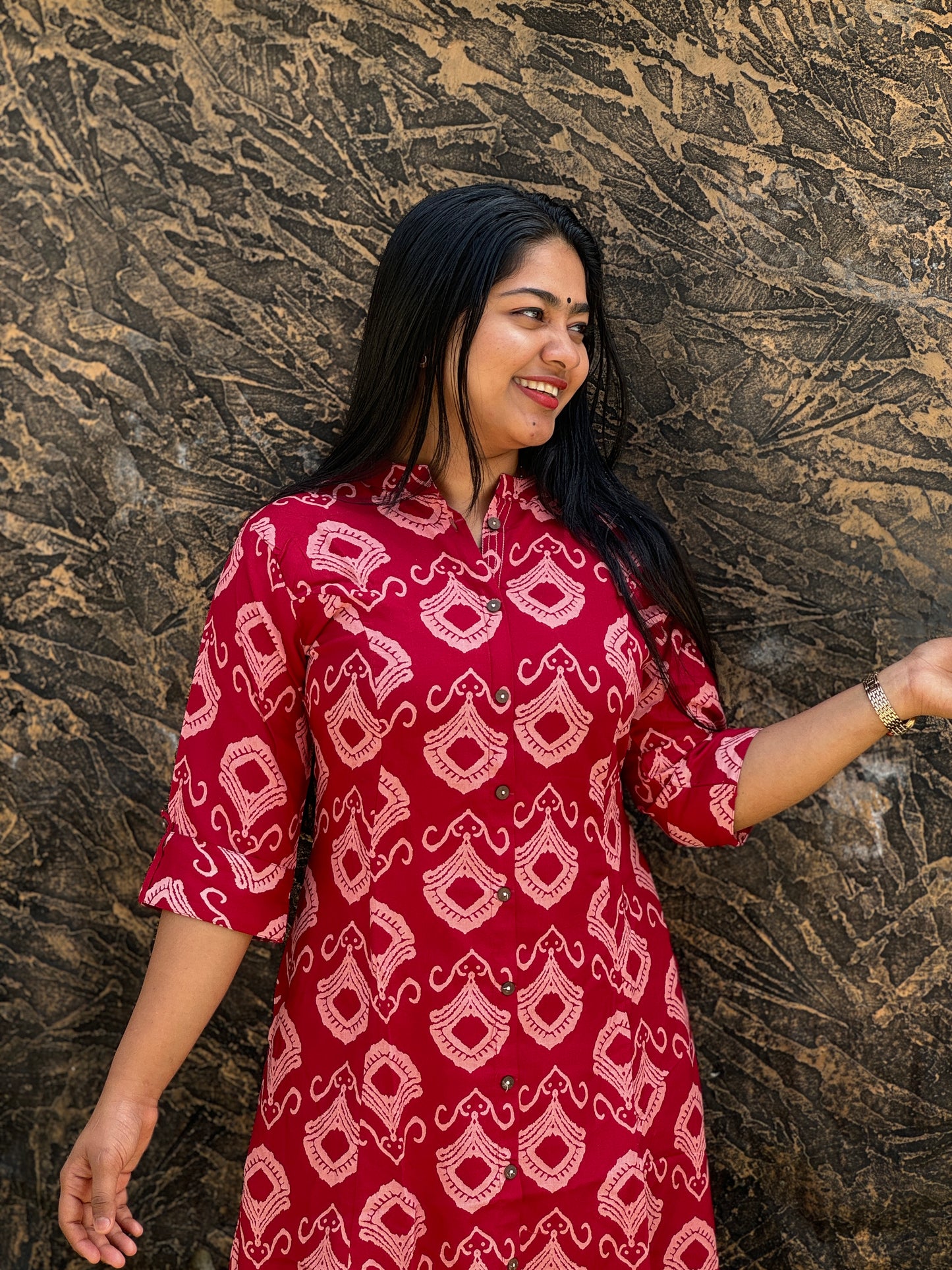 Maroon 2 piece Cotton Cordset : A 1476