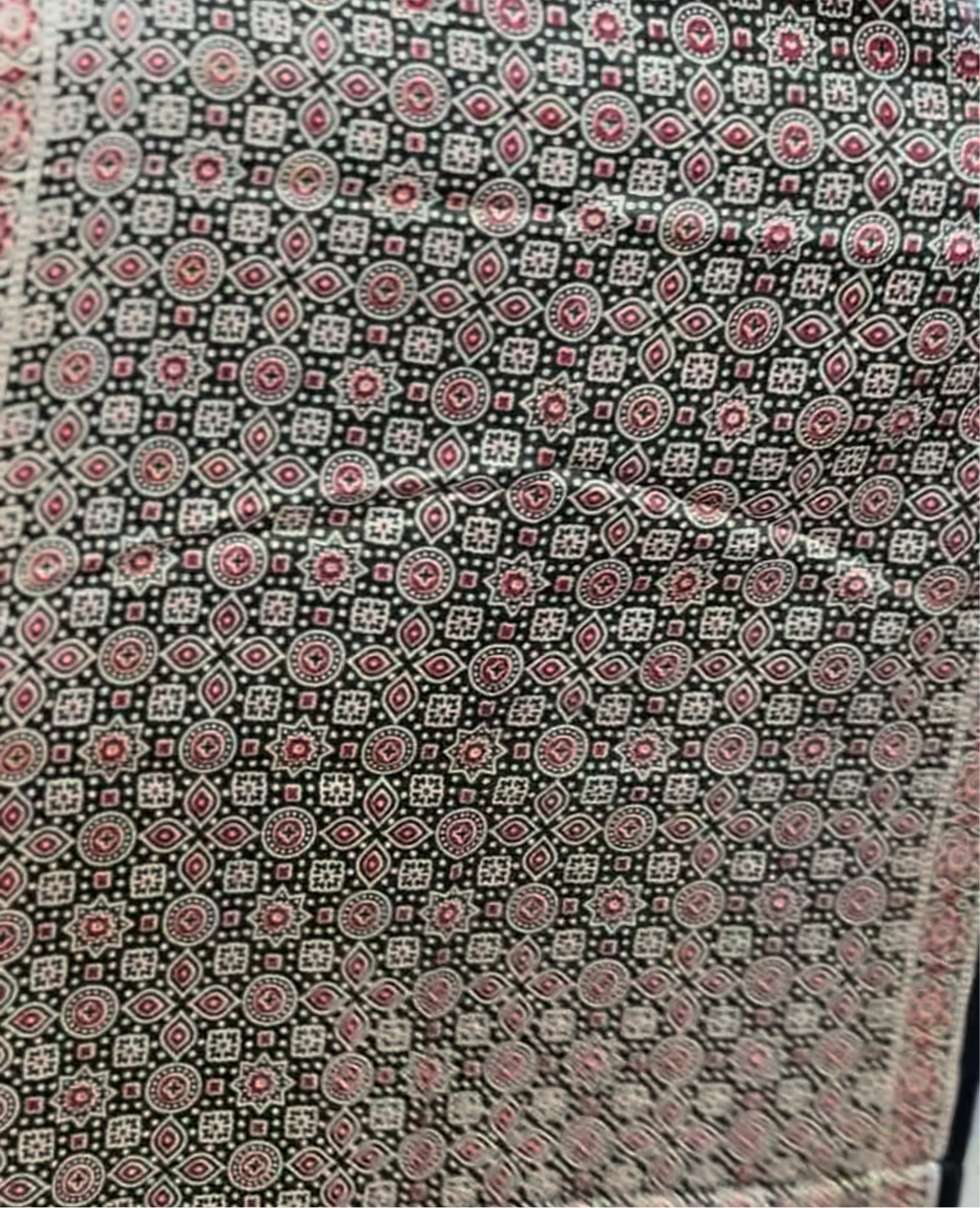 Maroon Modal Silk Set with Ajrak Dupatta – A1316