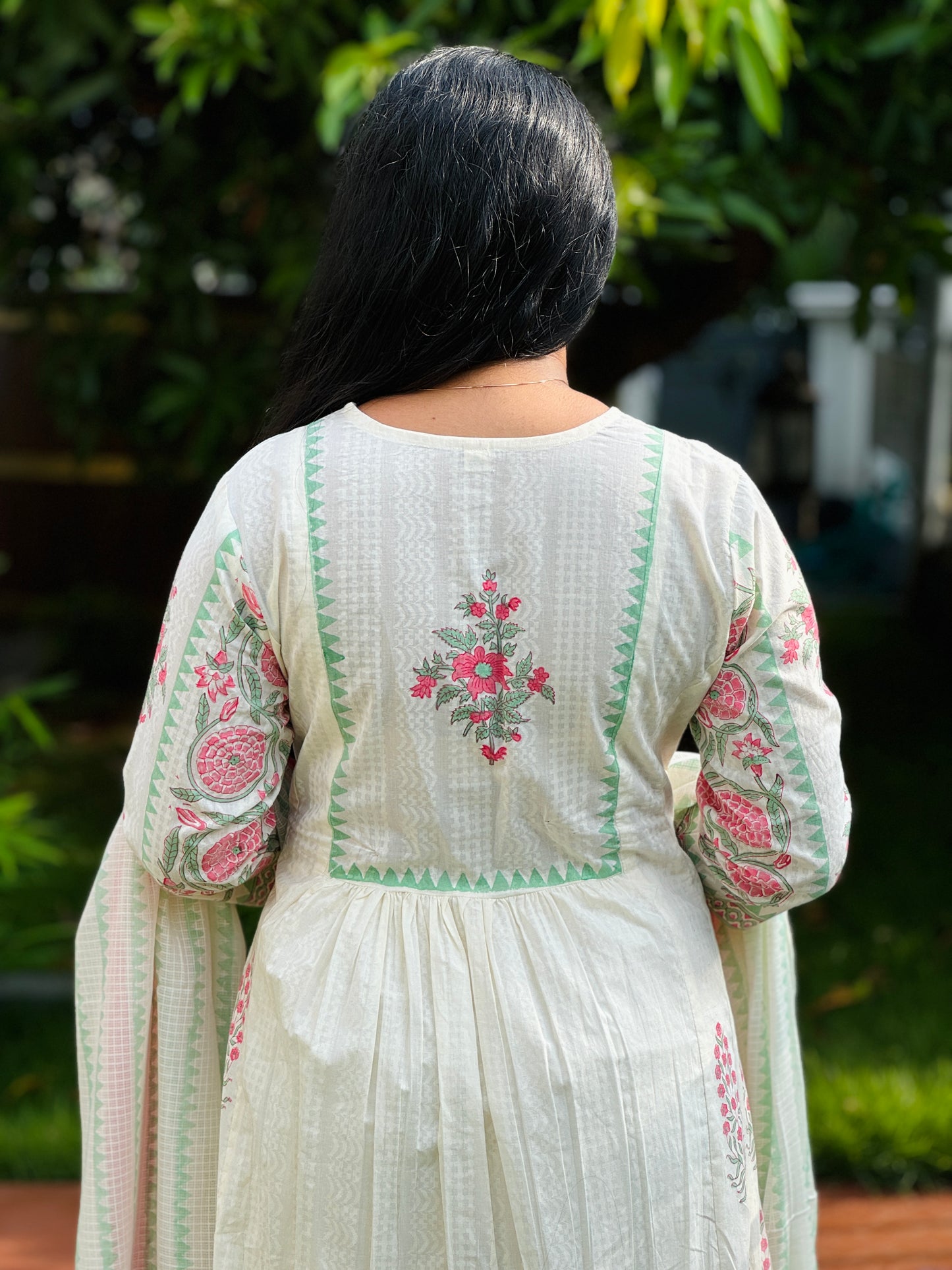 Elegant Handblock Printed Cotton Kurta - A1376
