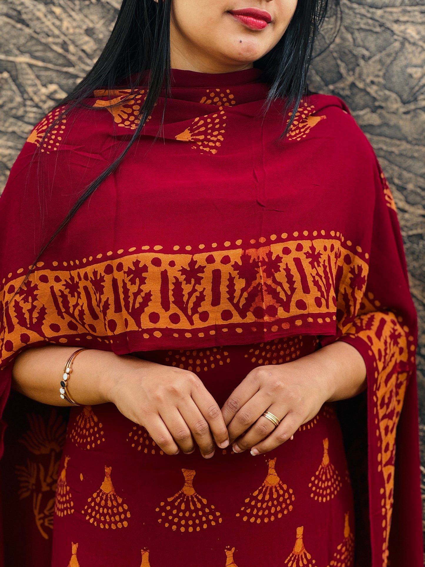 Unstitched three-piece premium georgette fabric. - A1439