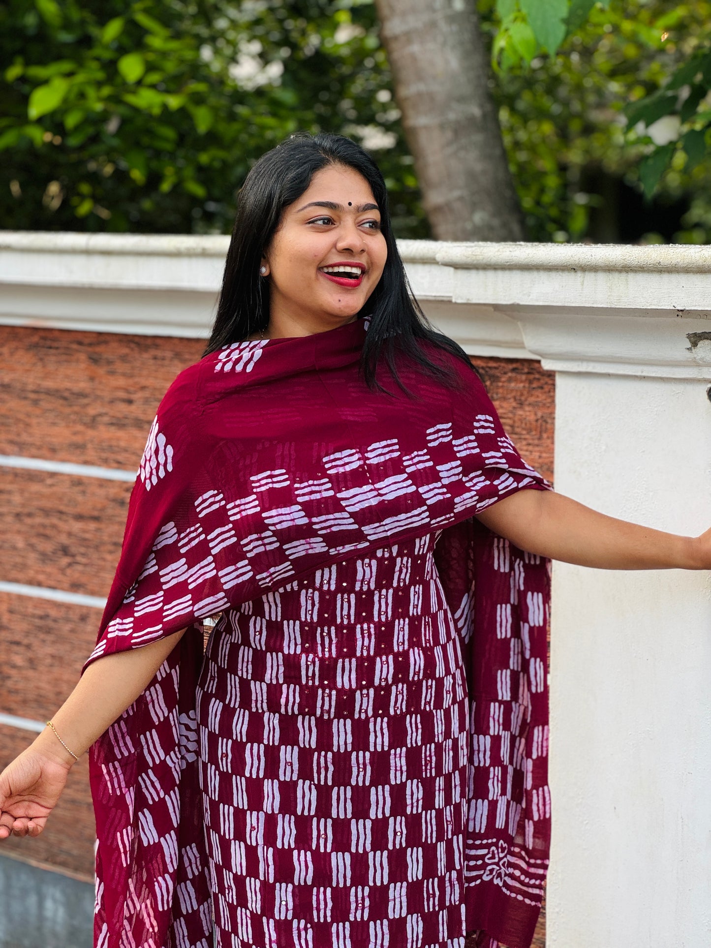 Georgette Batik Print Unstitched Churidar Material