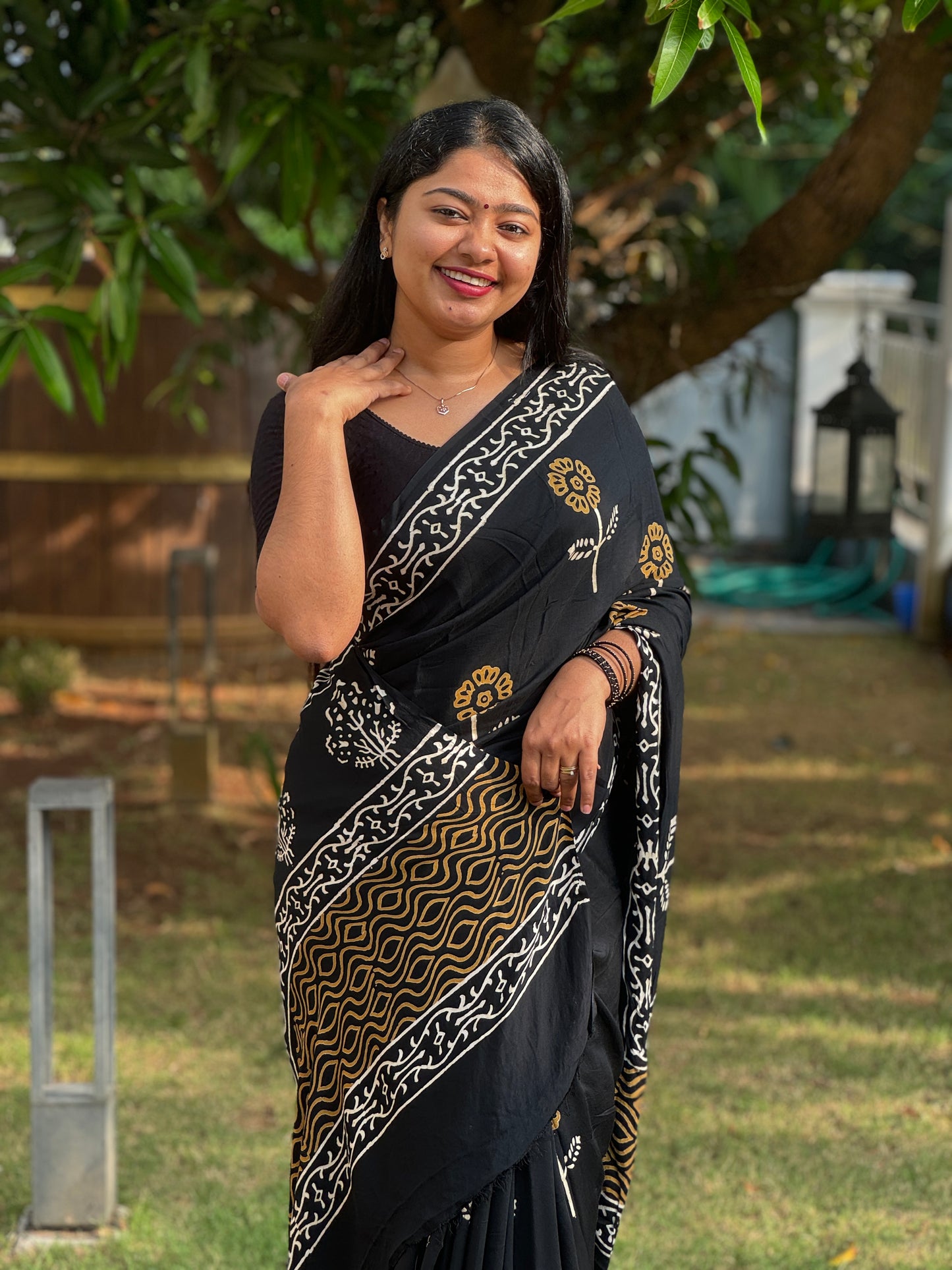 Elegant Black Modal Silk Saree