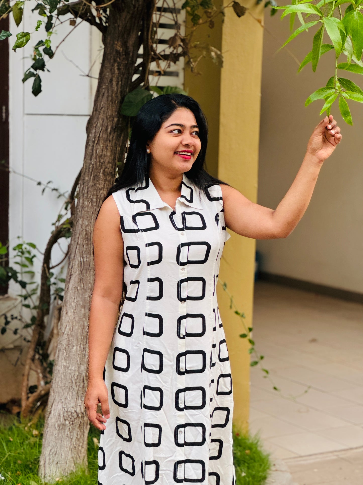 Classic White Frock in Rayon Fabric-A1312