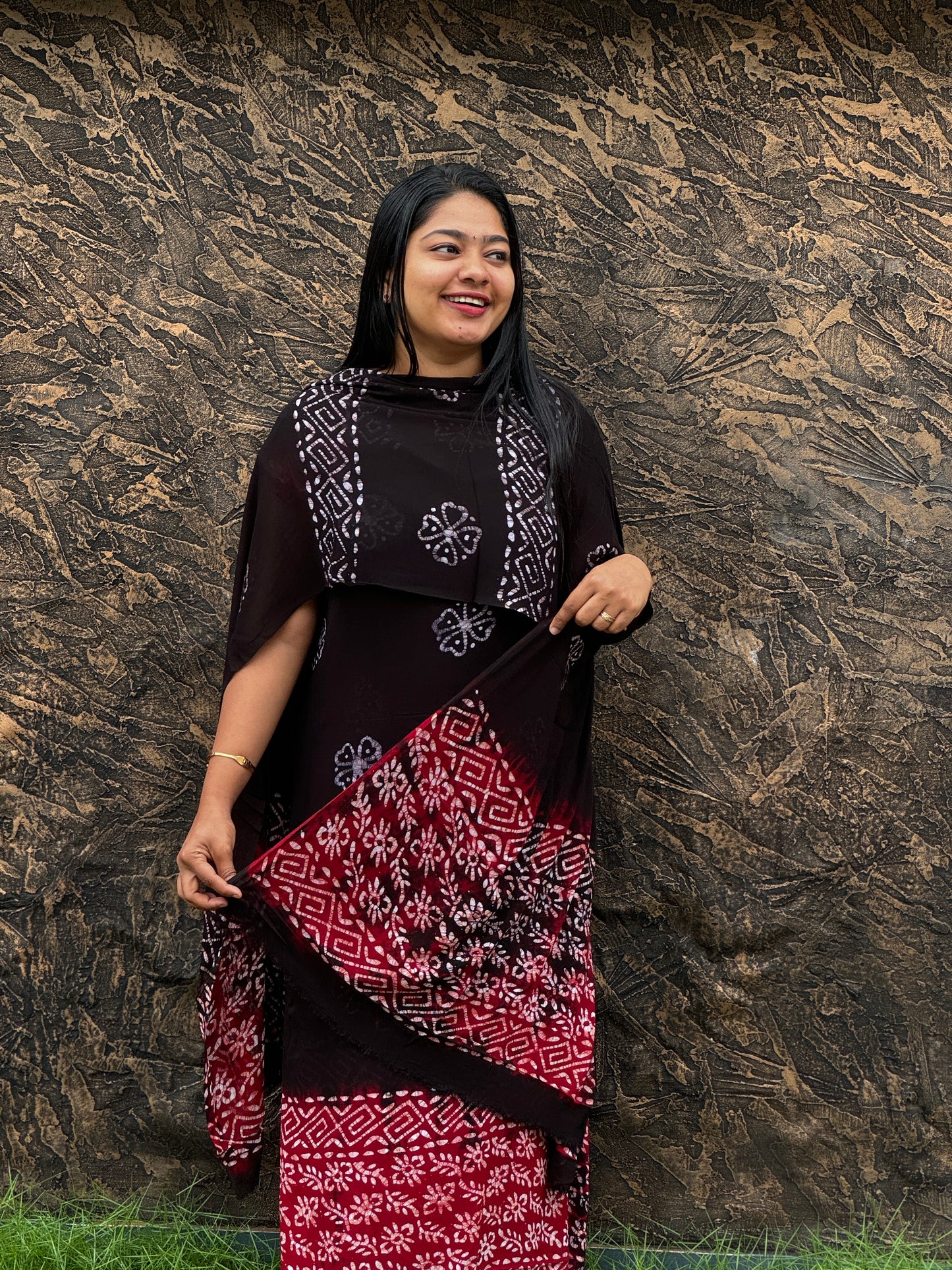 Batik Print | Georgette Fabric | Unstitched Churidar Material- A1460