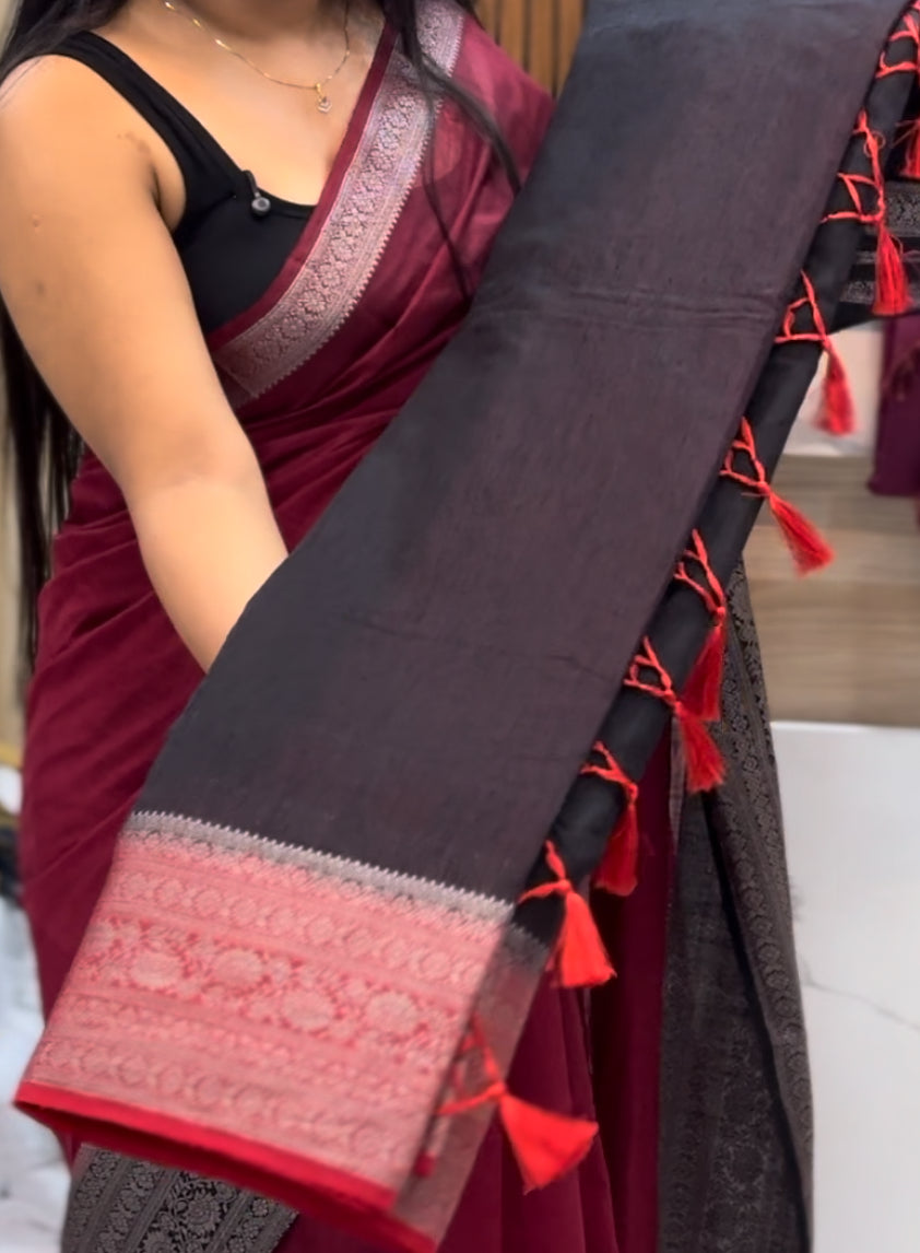 Elegant Cotton Silk Saree-A1355