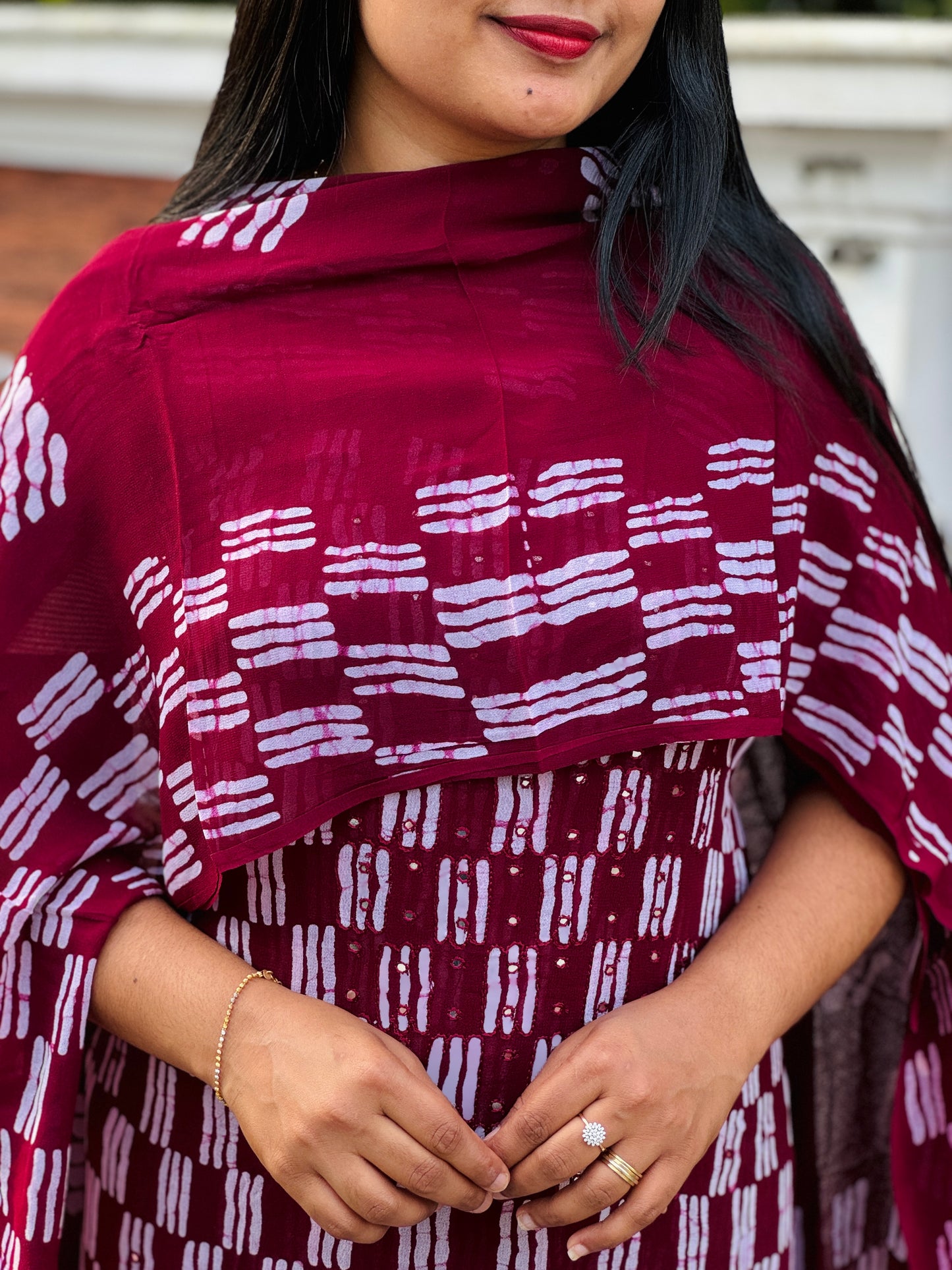 Georgette Batik Print Unstitched Churidar Material