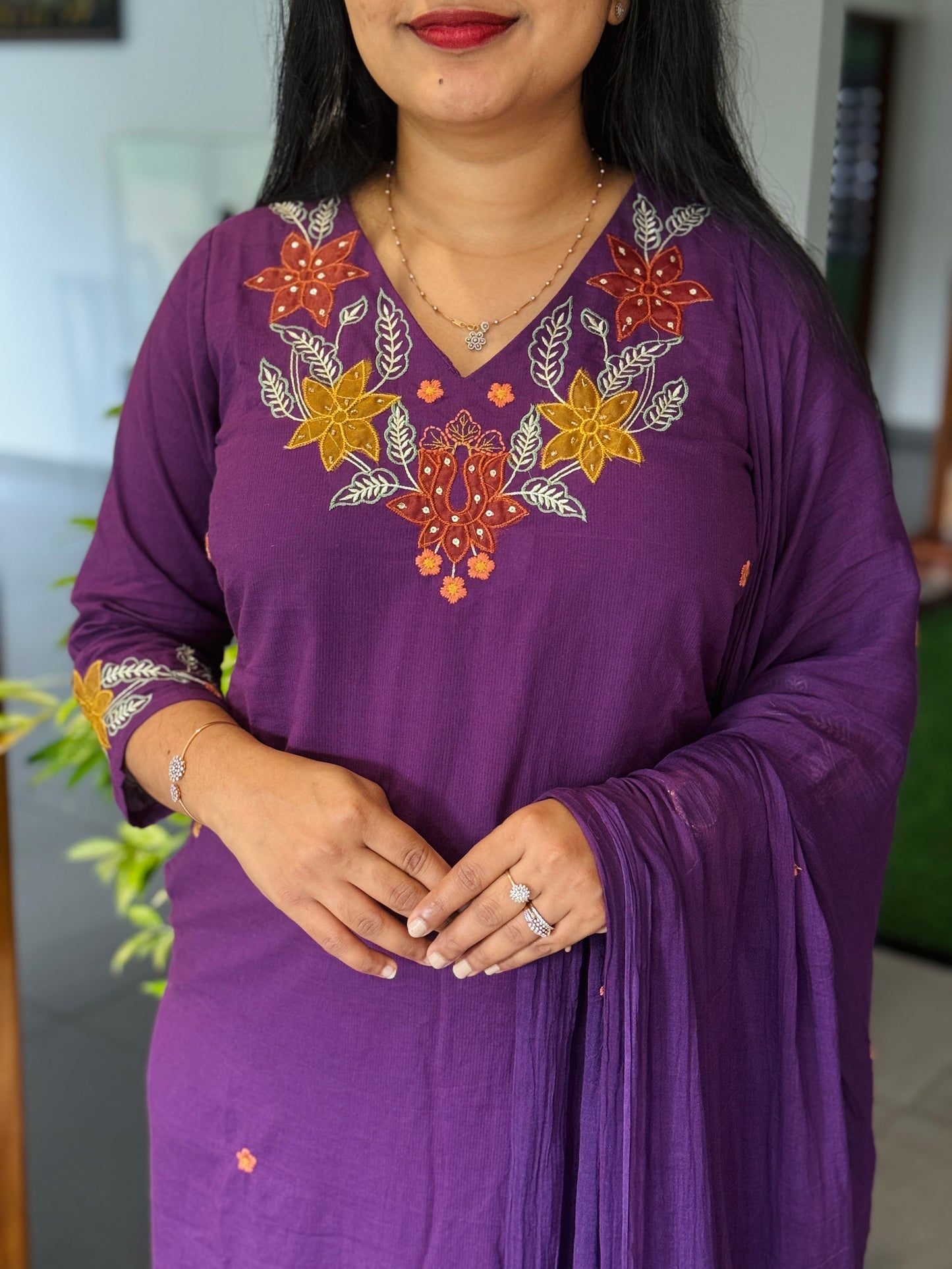 Purple Elegance Mul Cotton 3ps ✨A1991