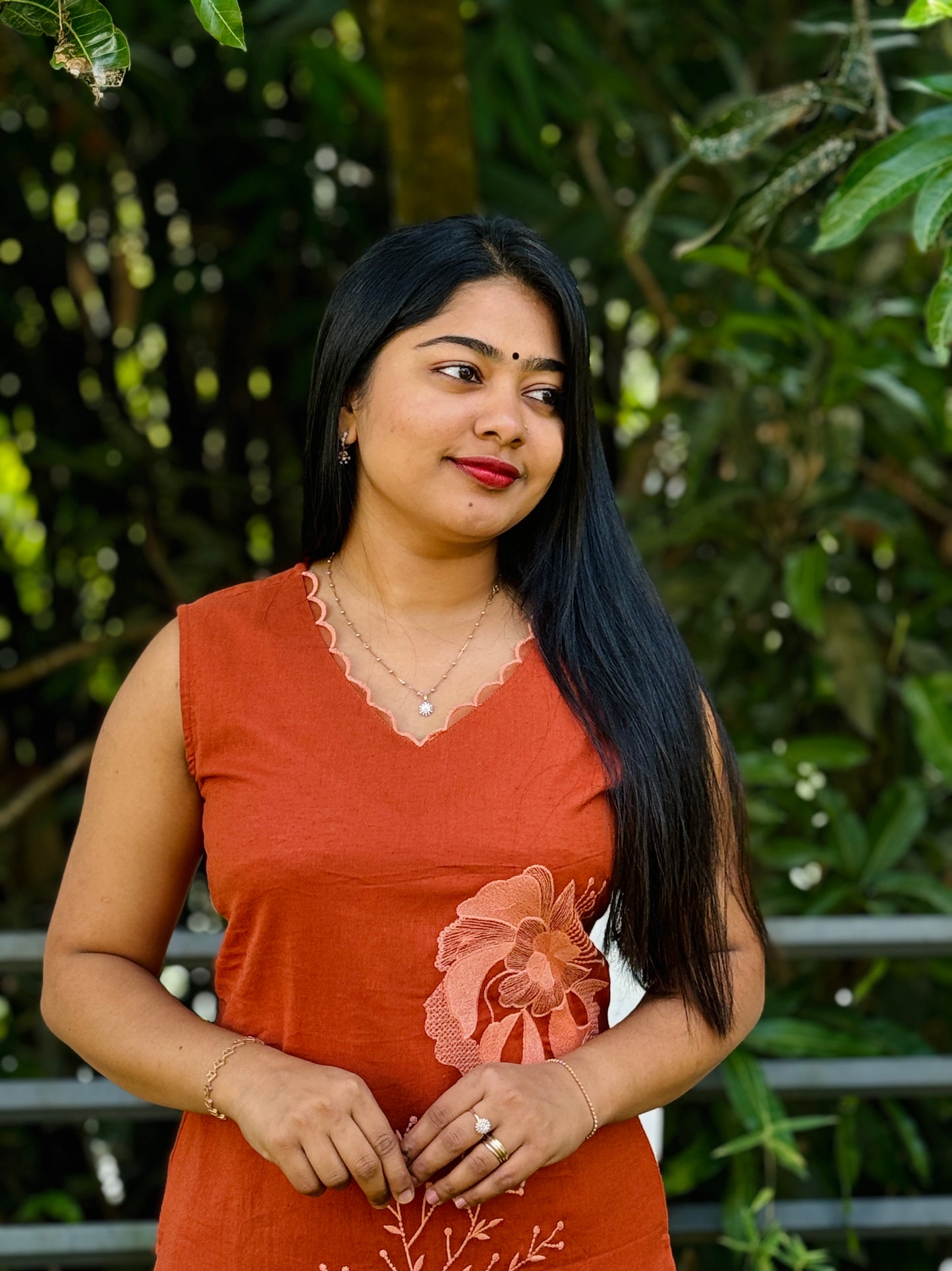 Elegant Brick Orange Cordset A1626