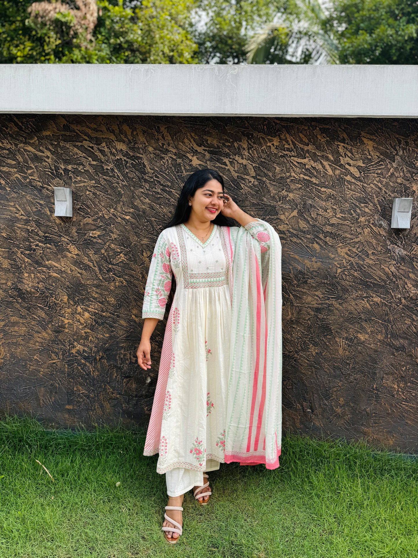 Elegant Handblock Printed Cotton Kurta - A1376