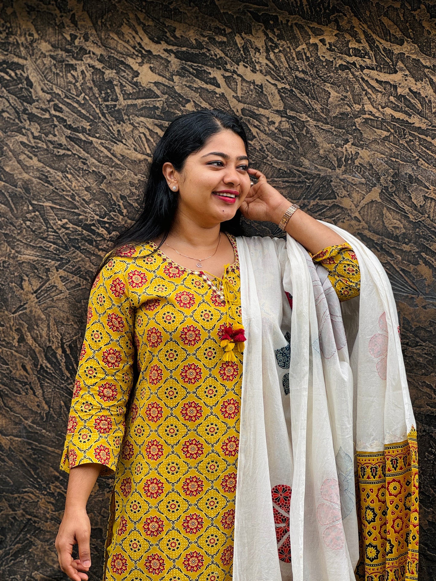 Yellow 3-Piece Set with Beautiful Printed Dupatta š¼ - A1419