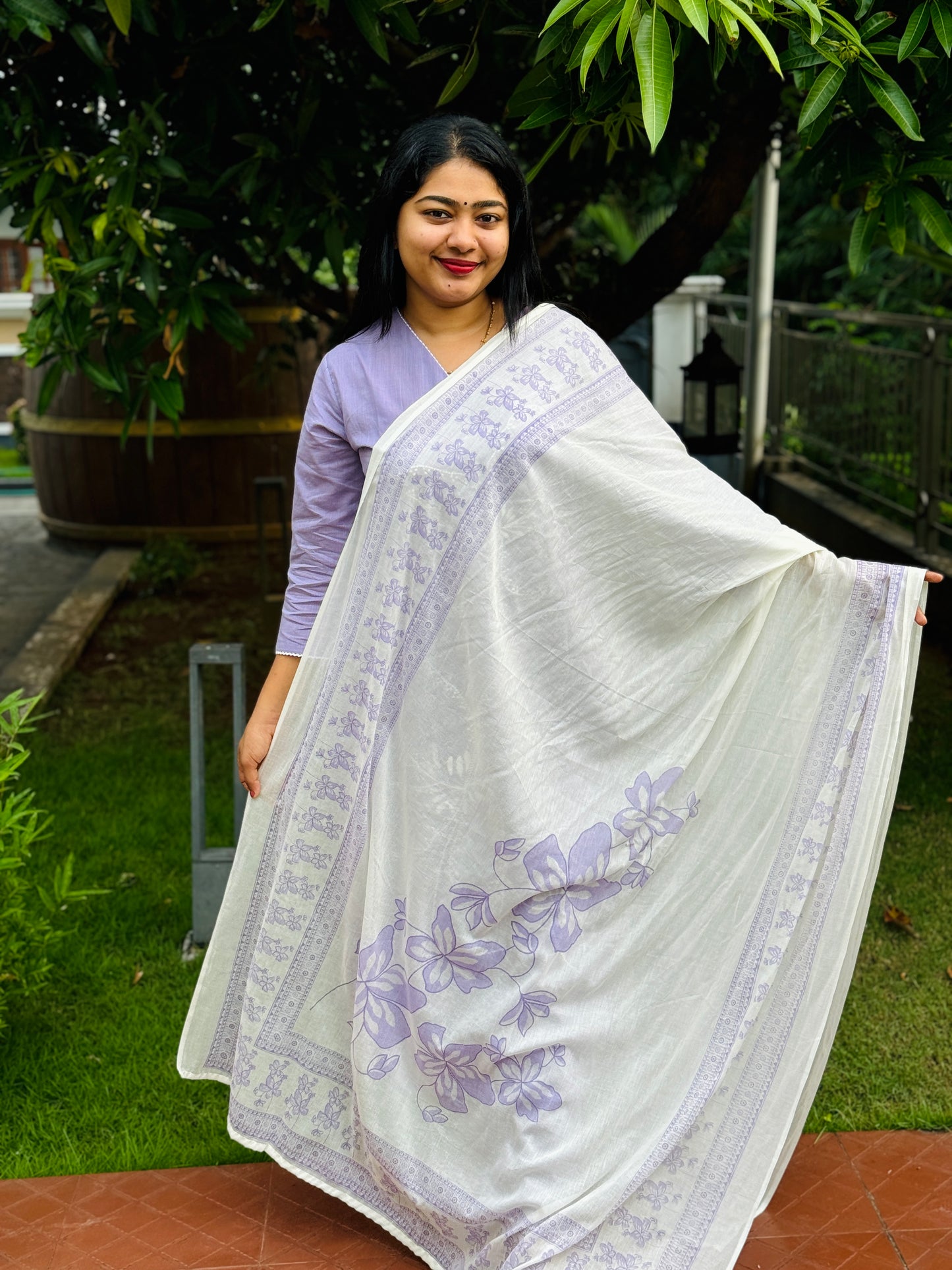 Lavender Pure Cotton 3 Piece Salwar Suit - A1040
