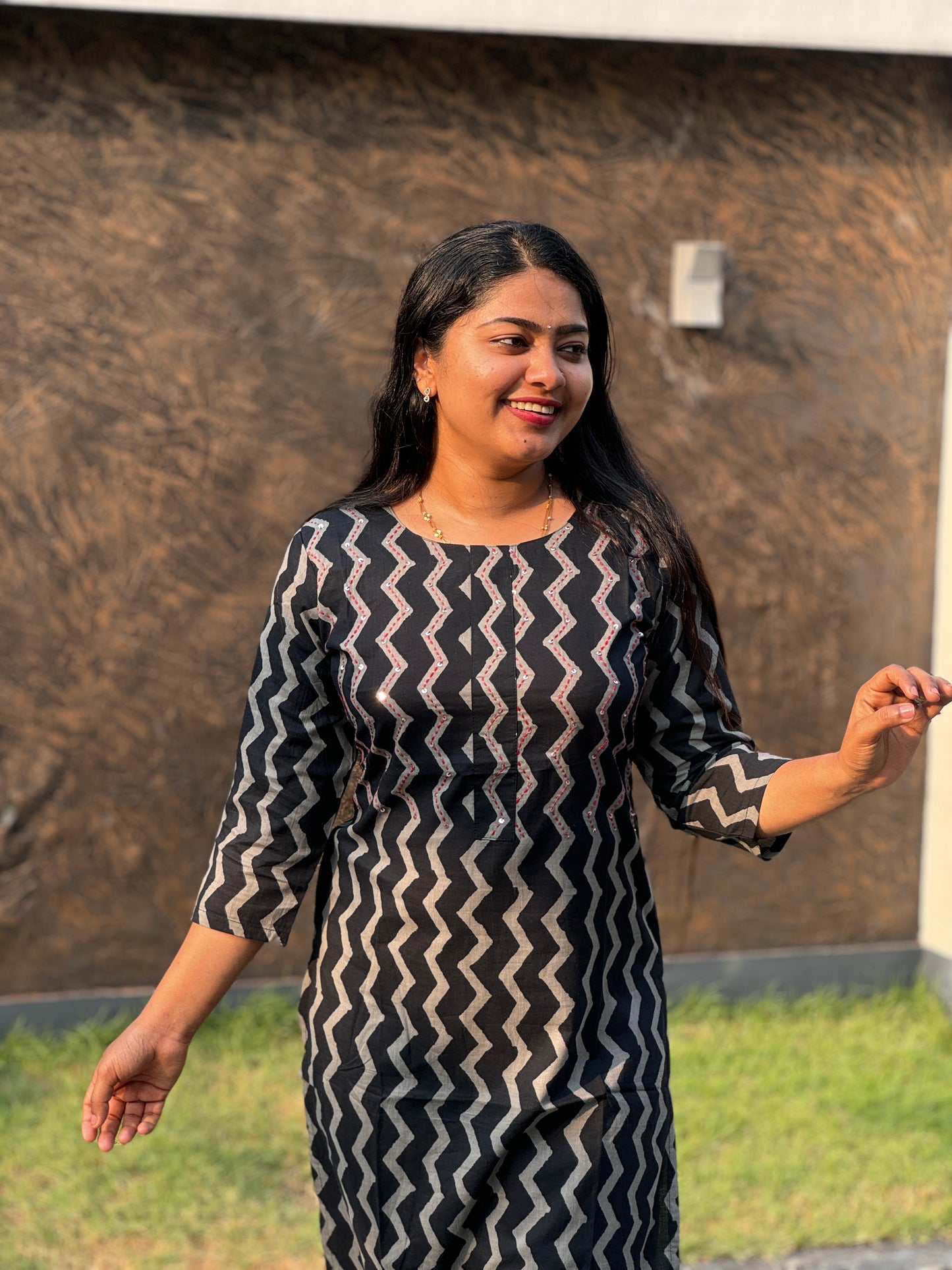 Black Soft Cotton Kurta Top- A1026