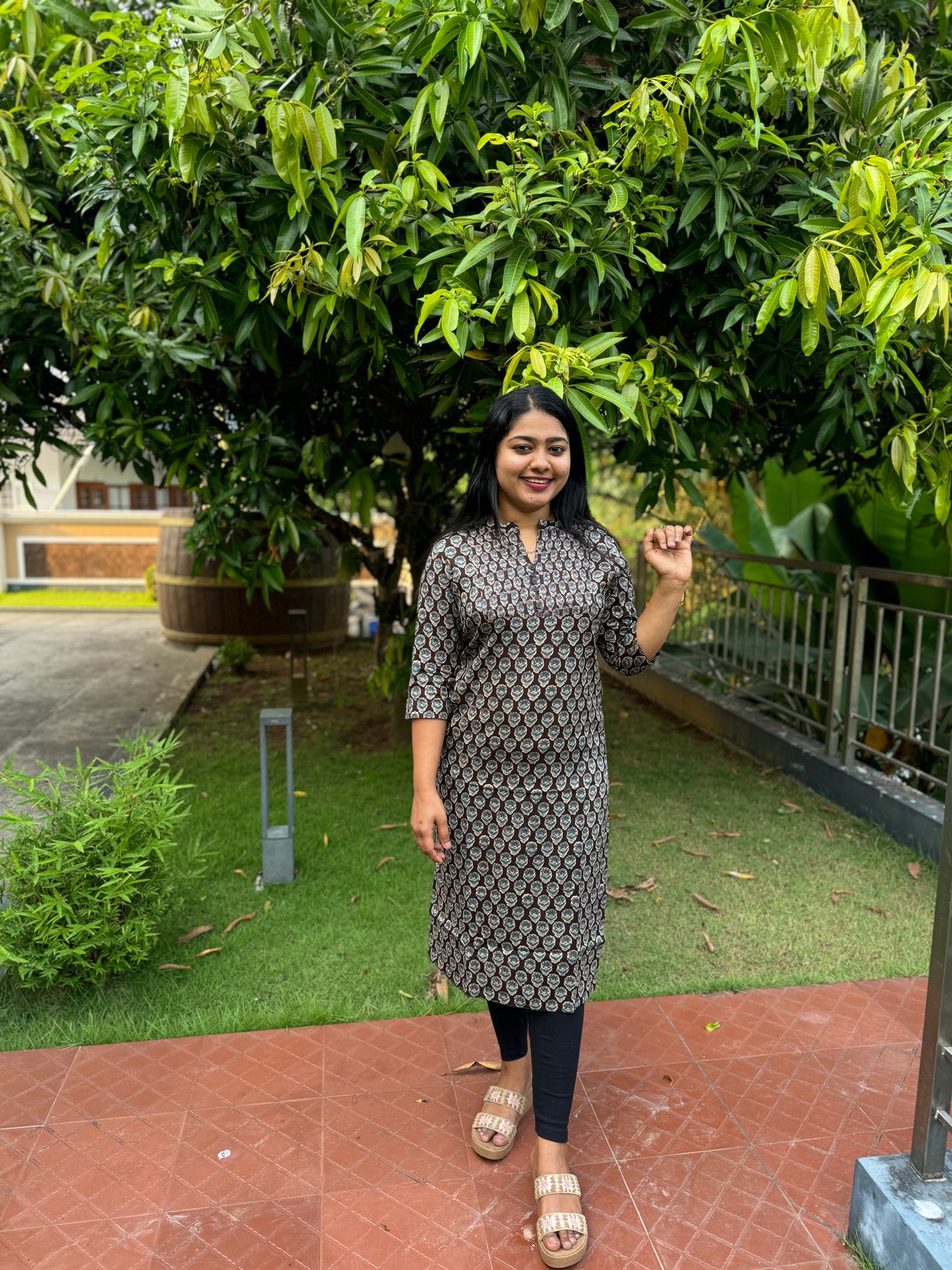 Brown Soft Cotton Kurta Top- A1026