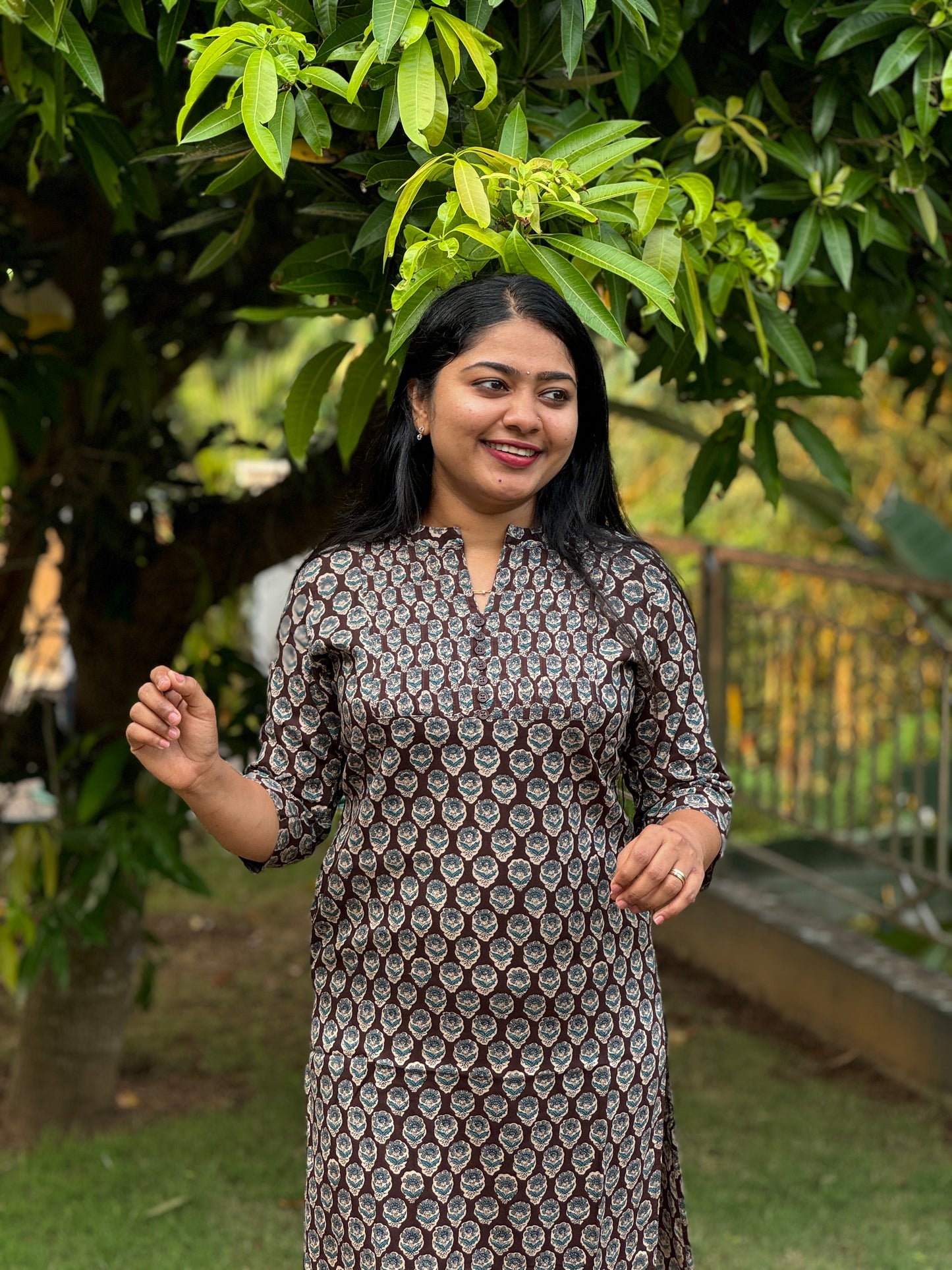 Brown Soft Cotton Kurta Top- A1026