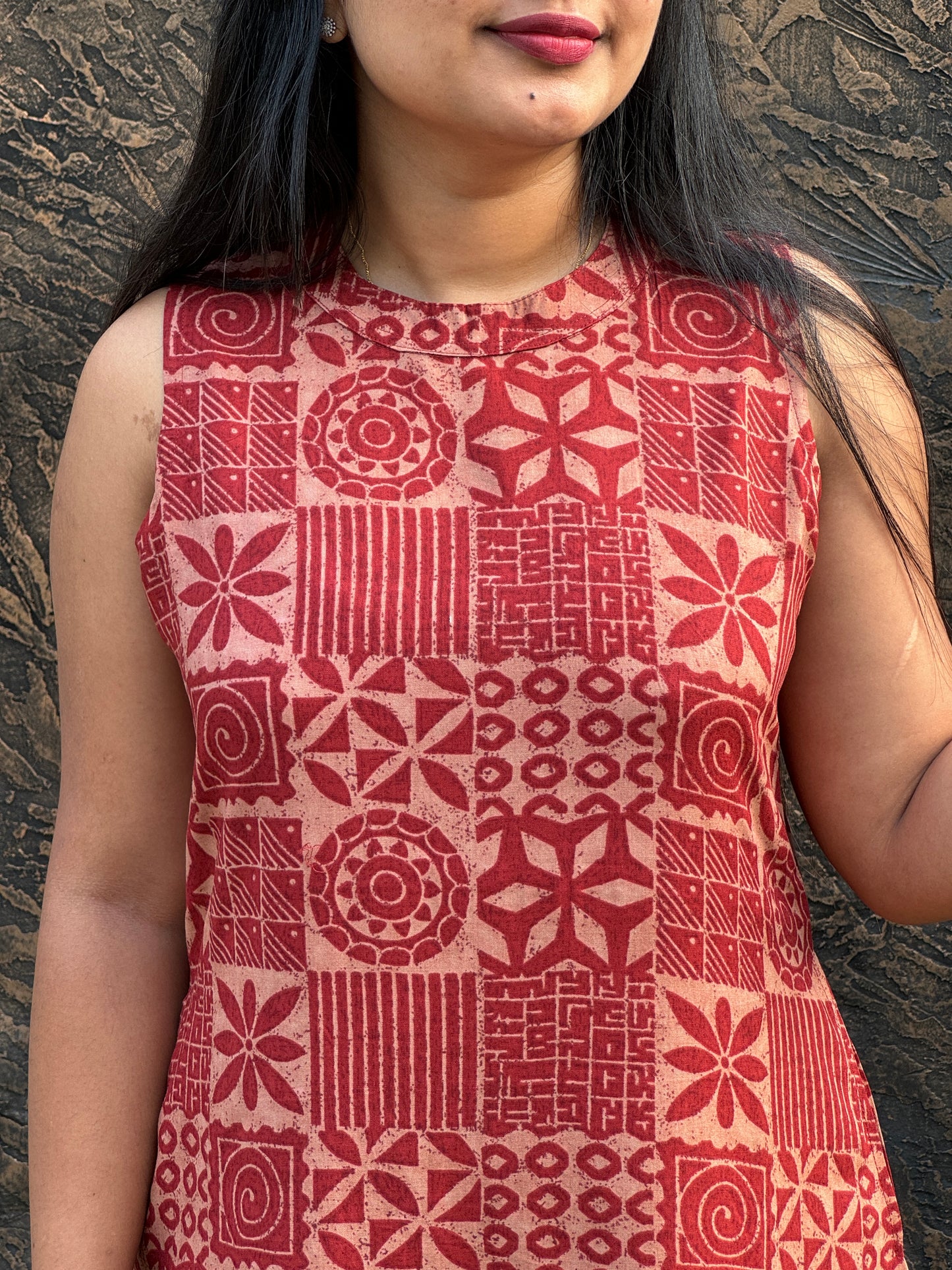 Red 2 piece Soft Cotton Co-ord Set-A1306