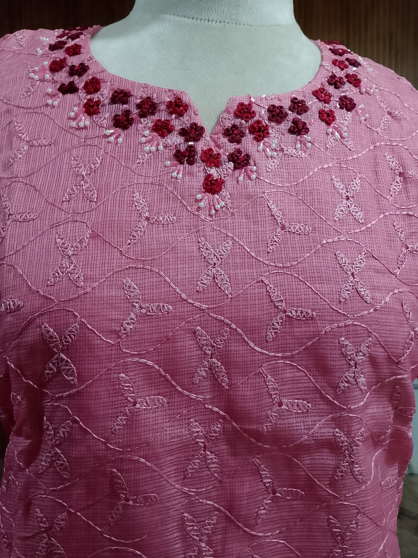 Pink Polycotton Kurta Top - A2005