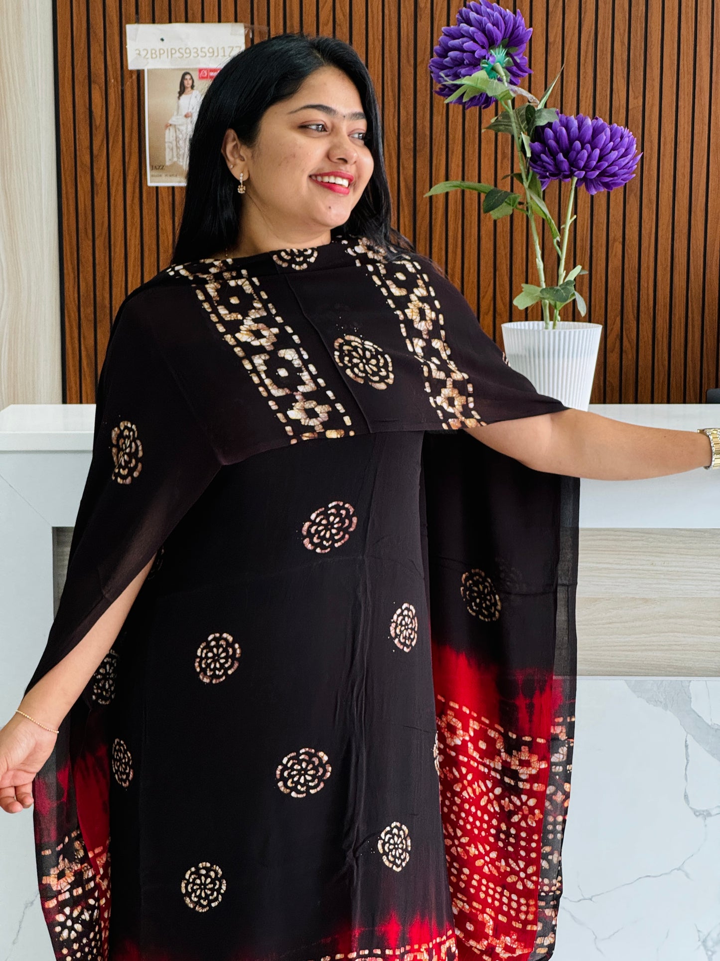 Georgette Batik Print Unstitched Churidar Material A1512