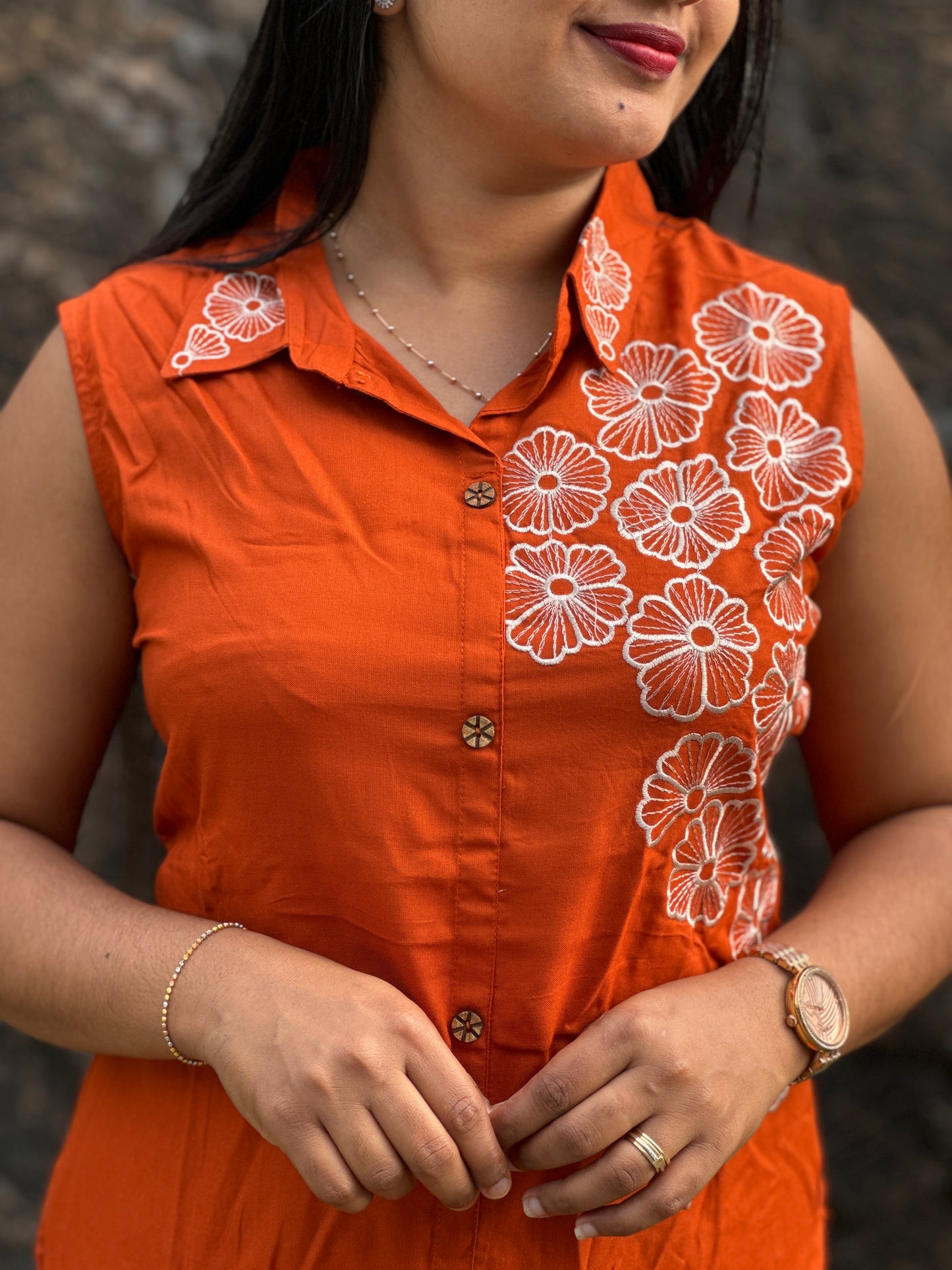 Stylish Collar Neck Corset with Pockets A- 1554