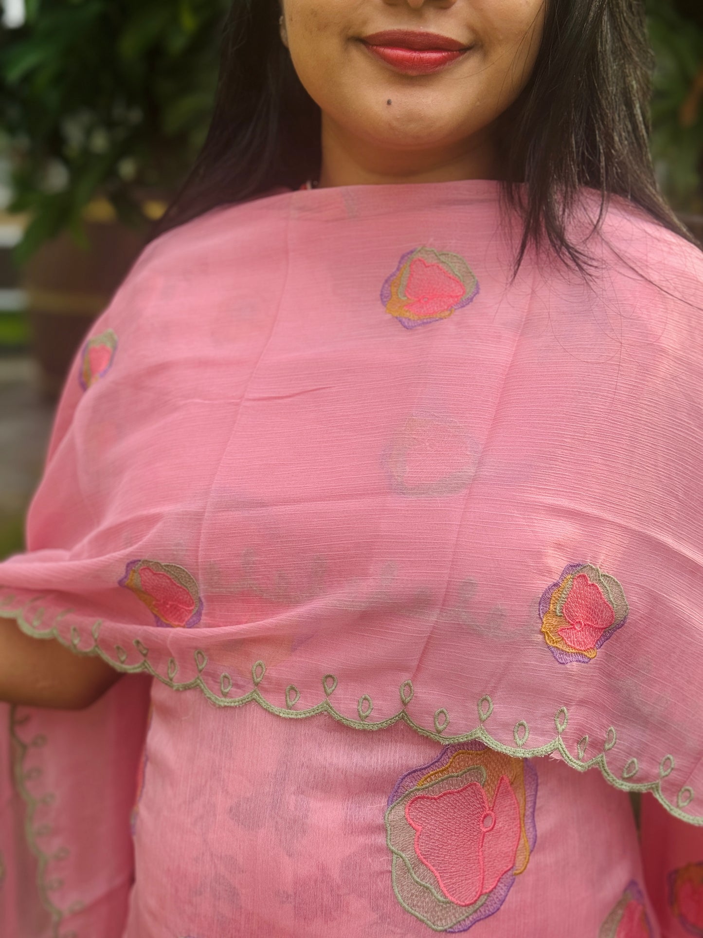 Premium Crush Chiffon Unstitched Salwar Material ✨A1990