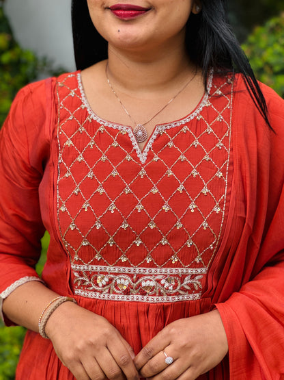 Premium Chanderi 3 piece set A- 1569