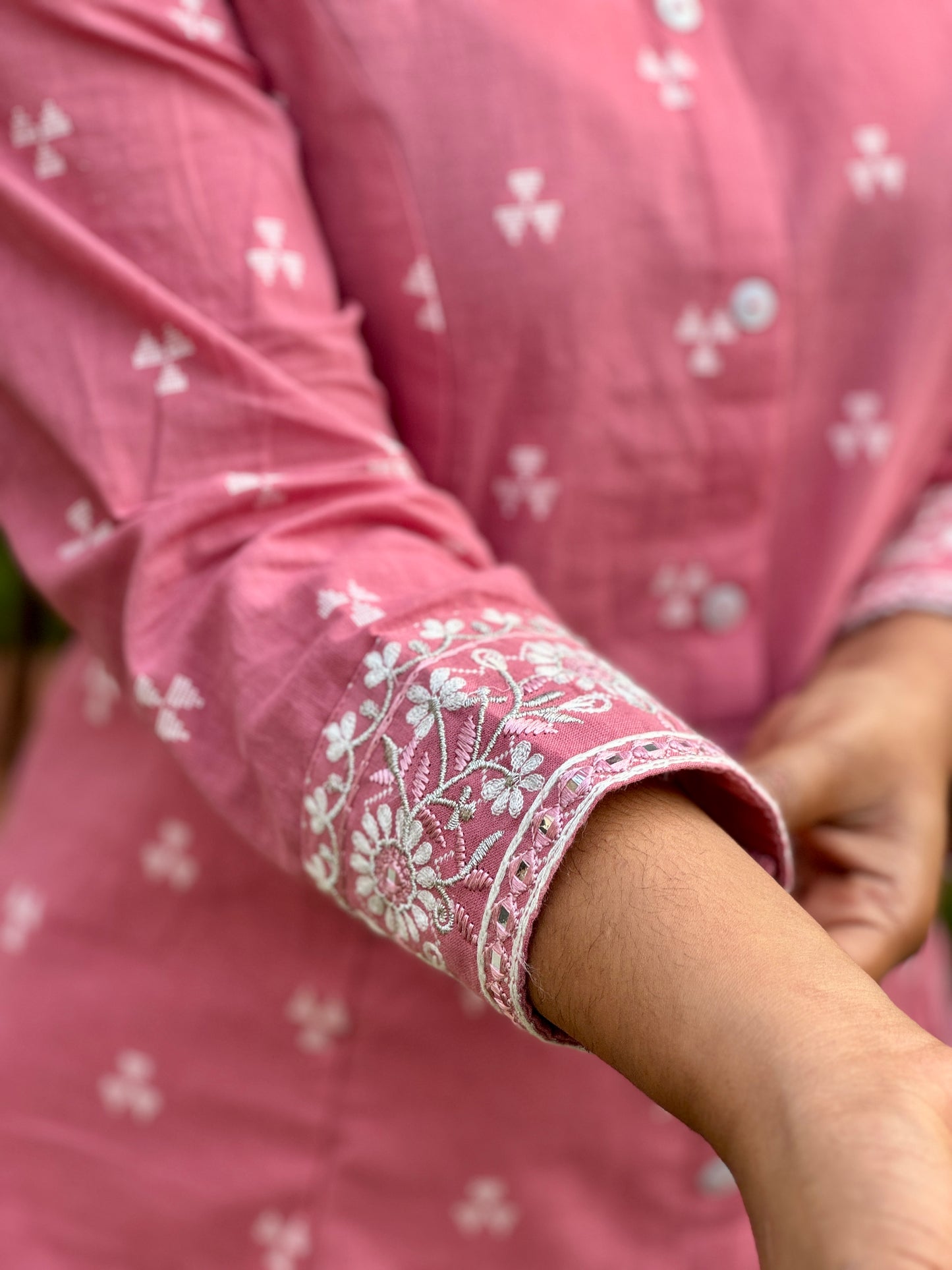 Pink Ikkat Cotton Kurti – Everyday Elegance - A1384