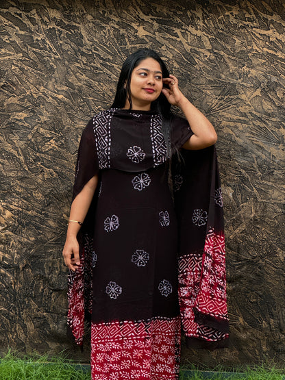 Batik Print | Georgette Fabric | Unstitched Churidar Material- A1460