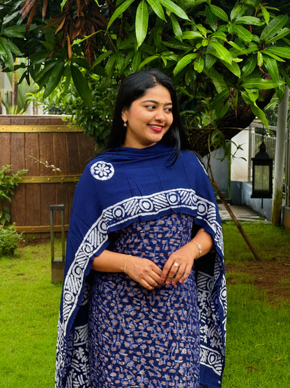 Georgette golden boota work Unstitched Churidar Material A 1587