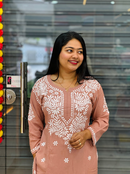 Peach Chikankari Cordset A- 1543