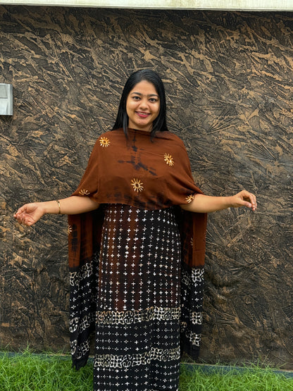 Batik Print | Georgette Fabric | Unstitched Churidar Material - A1461