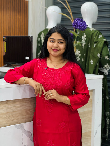 Elegant Chikankari Sets – Now in Rani Pink & Pista Green - A1361