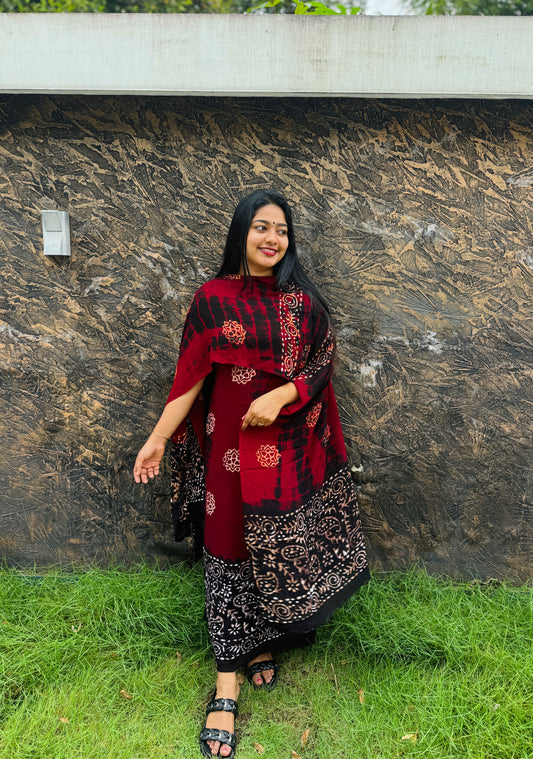 Georgette Batik Print Unstitched Churidar Material A - 1512
