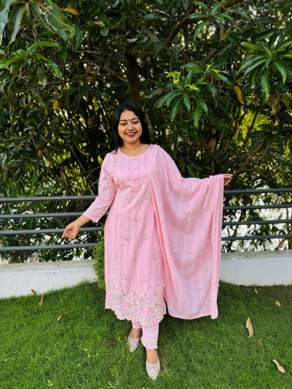 Premium Mul Mul Cotton 3 Piece Yellow Shade A1625