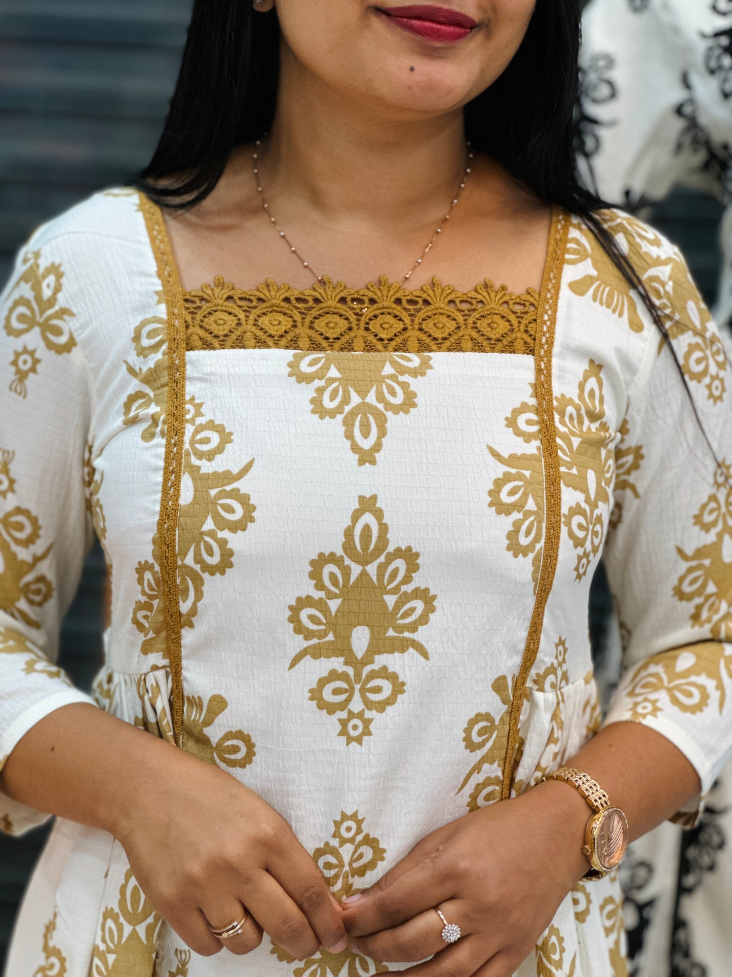 Textured Fabric Premium Frock A- 1565